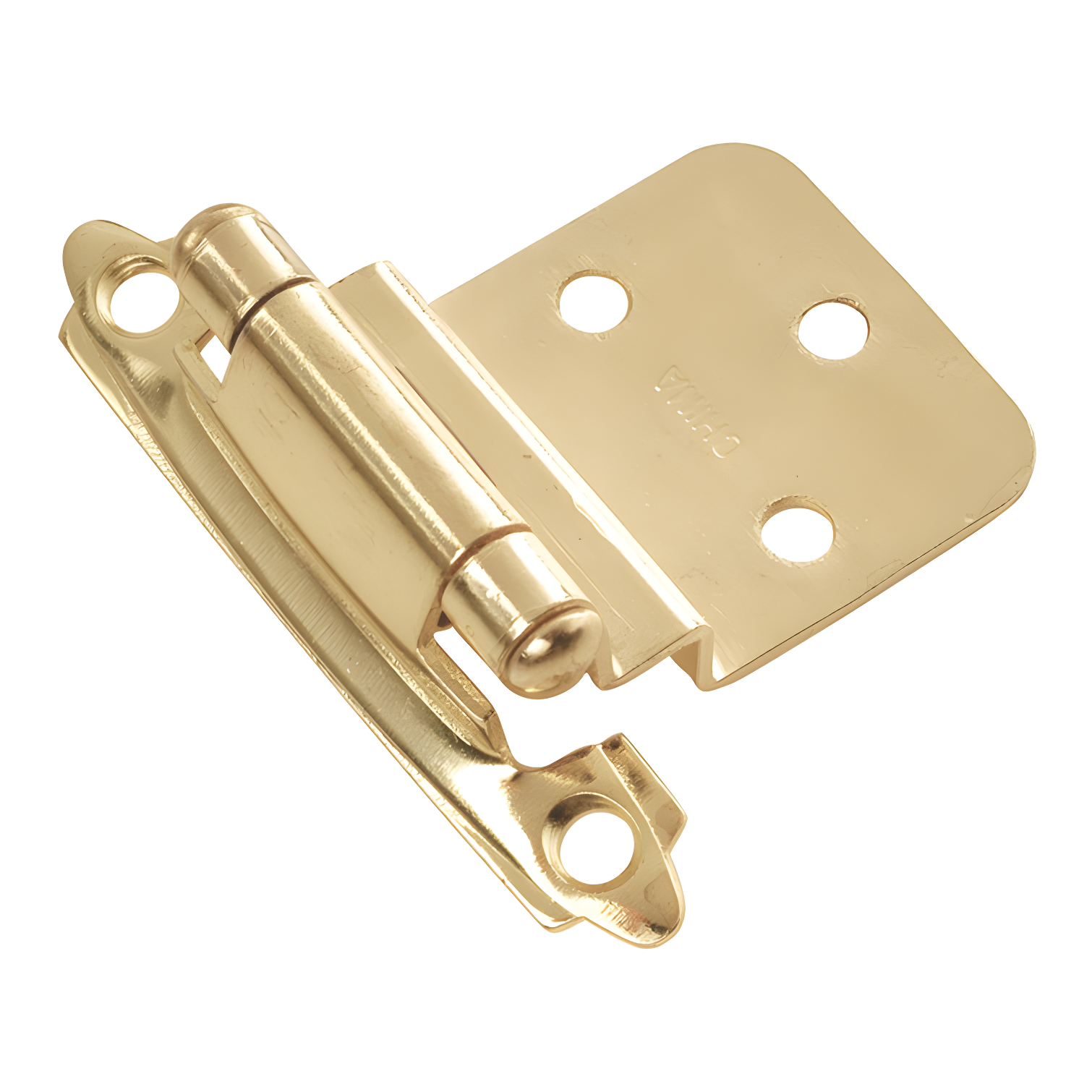 Polished Brass Self-Closing Cabinet Hinges with Screws