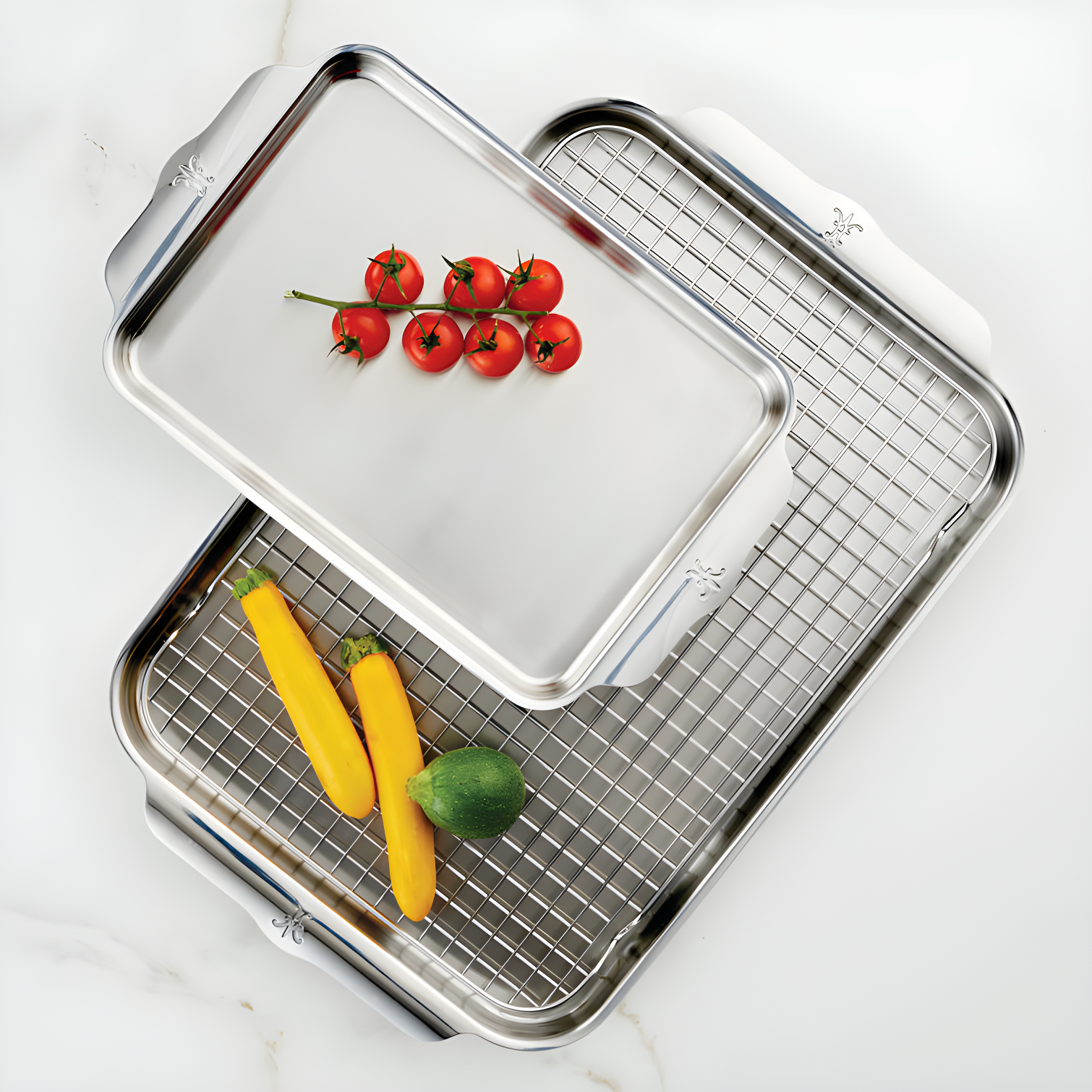 Stainless Steel and Aluminum Baking Sheet Set with Rack