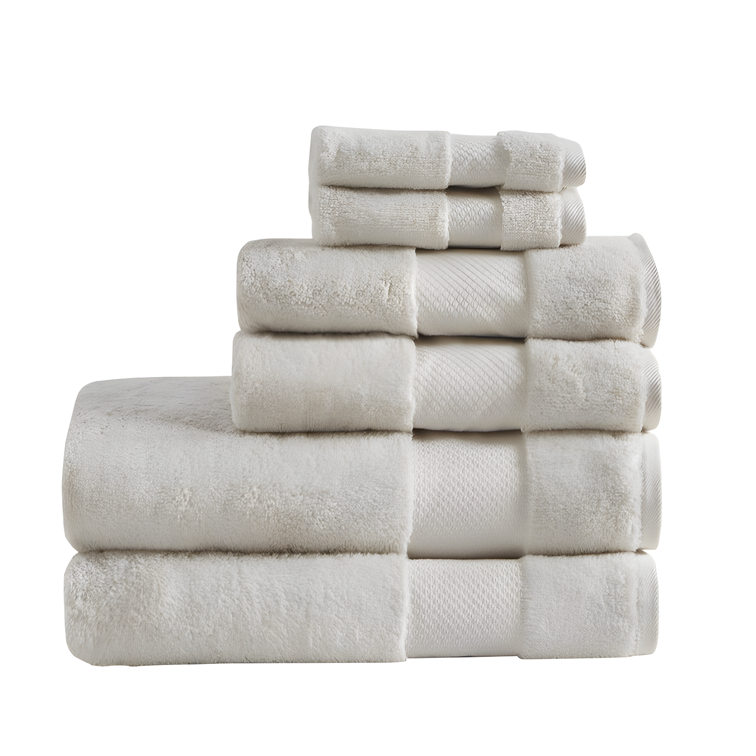 Natural Turkish Cotton 6-Piece Bath Towel Set