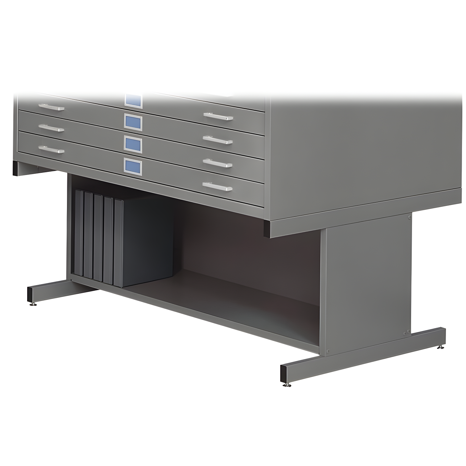 Gray Steel 2-Drawer Lockable Mobile File Cabinet Base