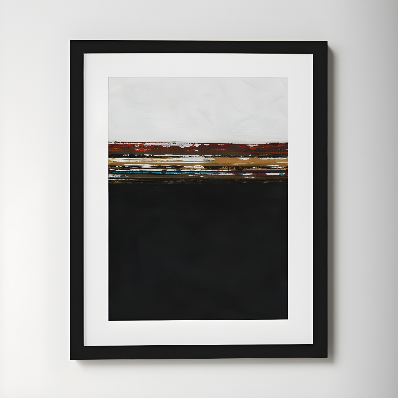 Abstract Black and White Framed Graphic Art Print