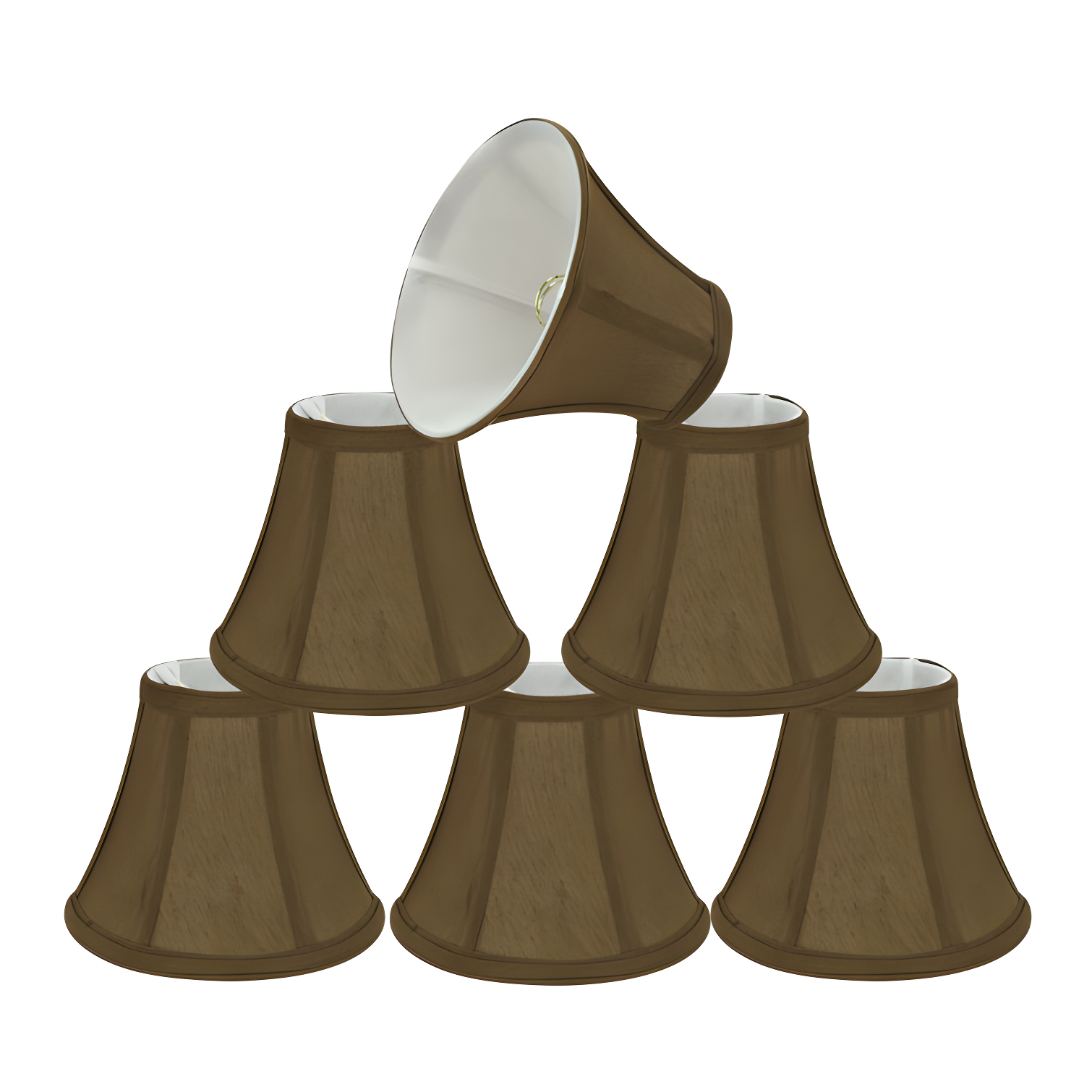 Light Brown Silk Bell Chandelier Lamp Shades Set