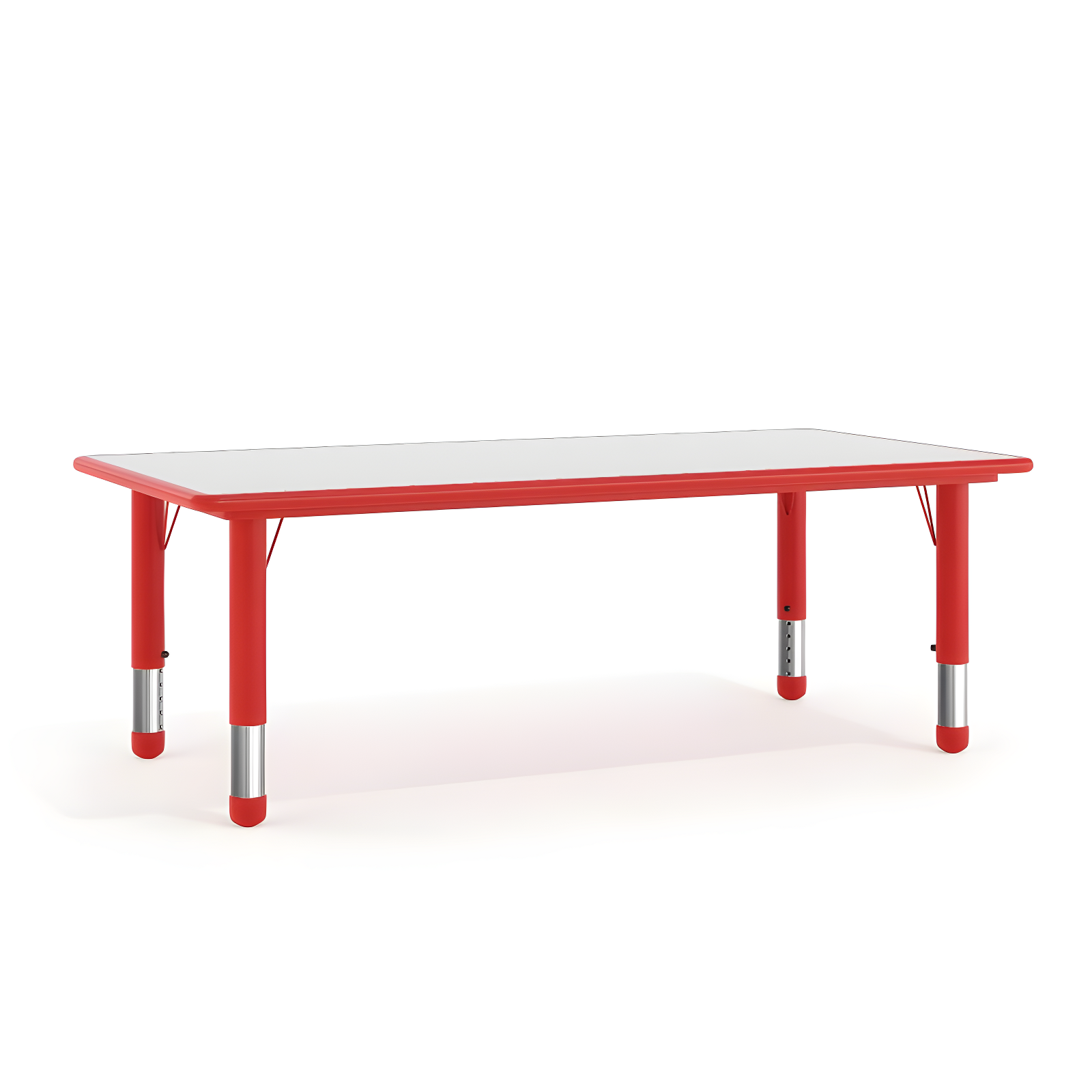 Red Adjustable Height Rectangular Laminate Activity Table