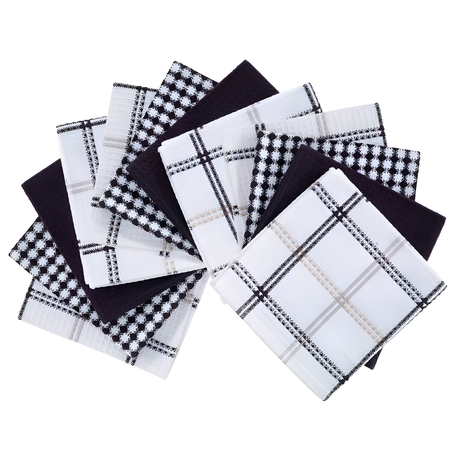 Neutral Black and White Cotton Waffle Dishcloth Set