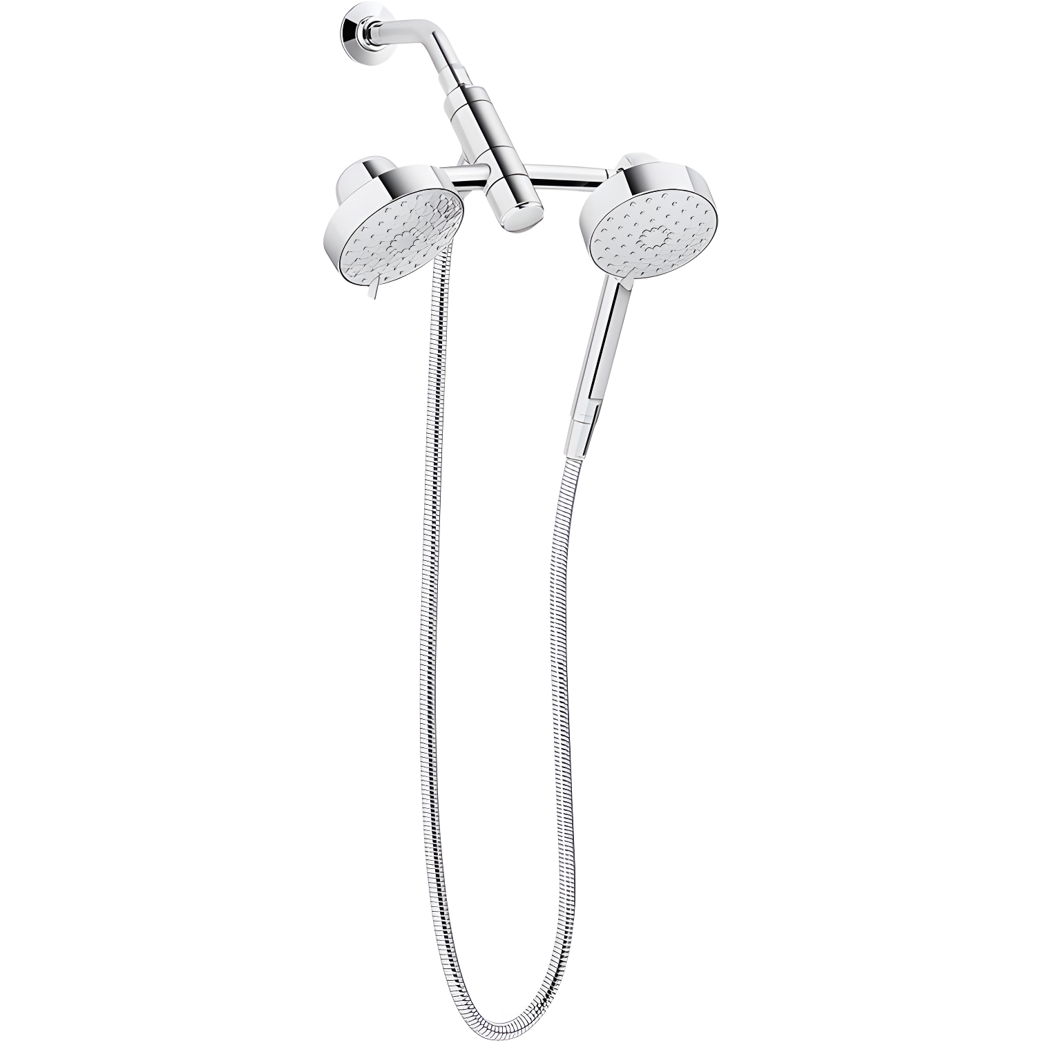 Chrome Dual Head Multifunction Shower Combo Kit with Handshower