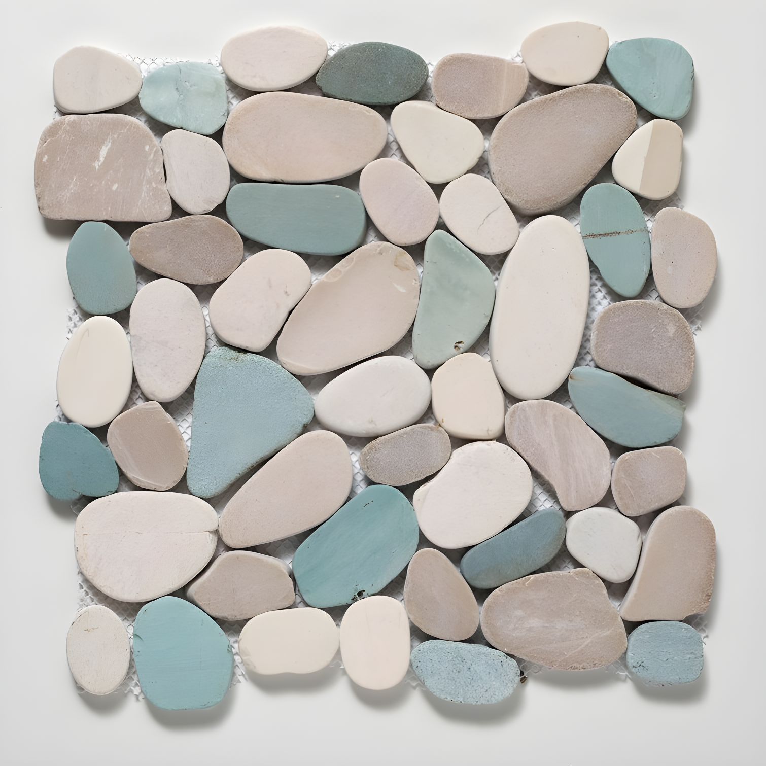 Multicolor Sliced Pebble Mosaic Tile for Walls and Floors