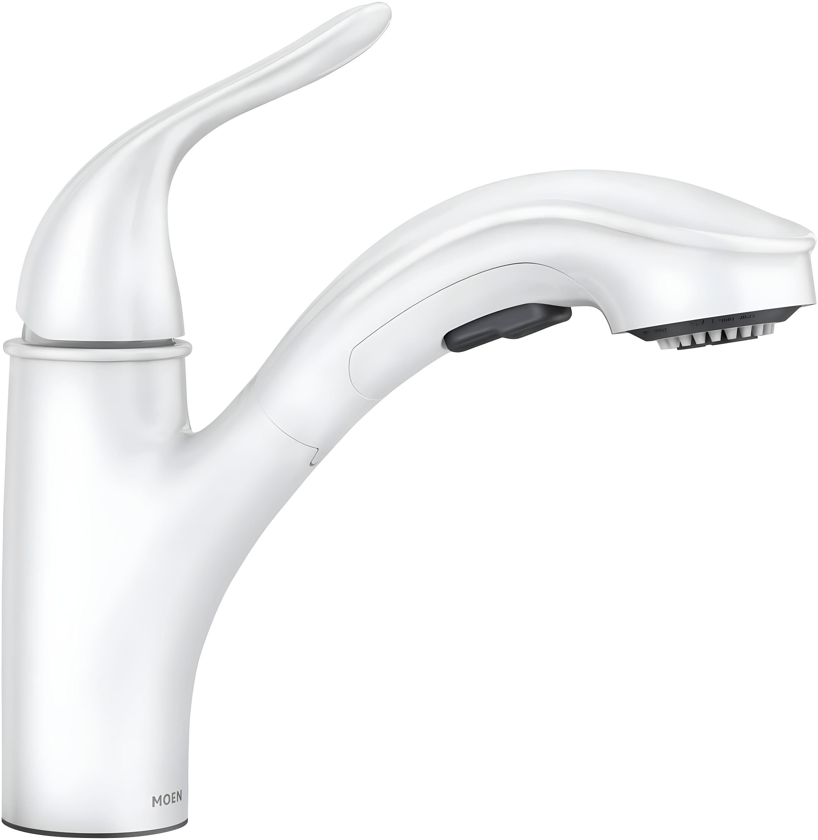 Glacier White Single-Handle Kitchen Faucet with Pull-Out Sprayer