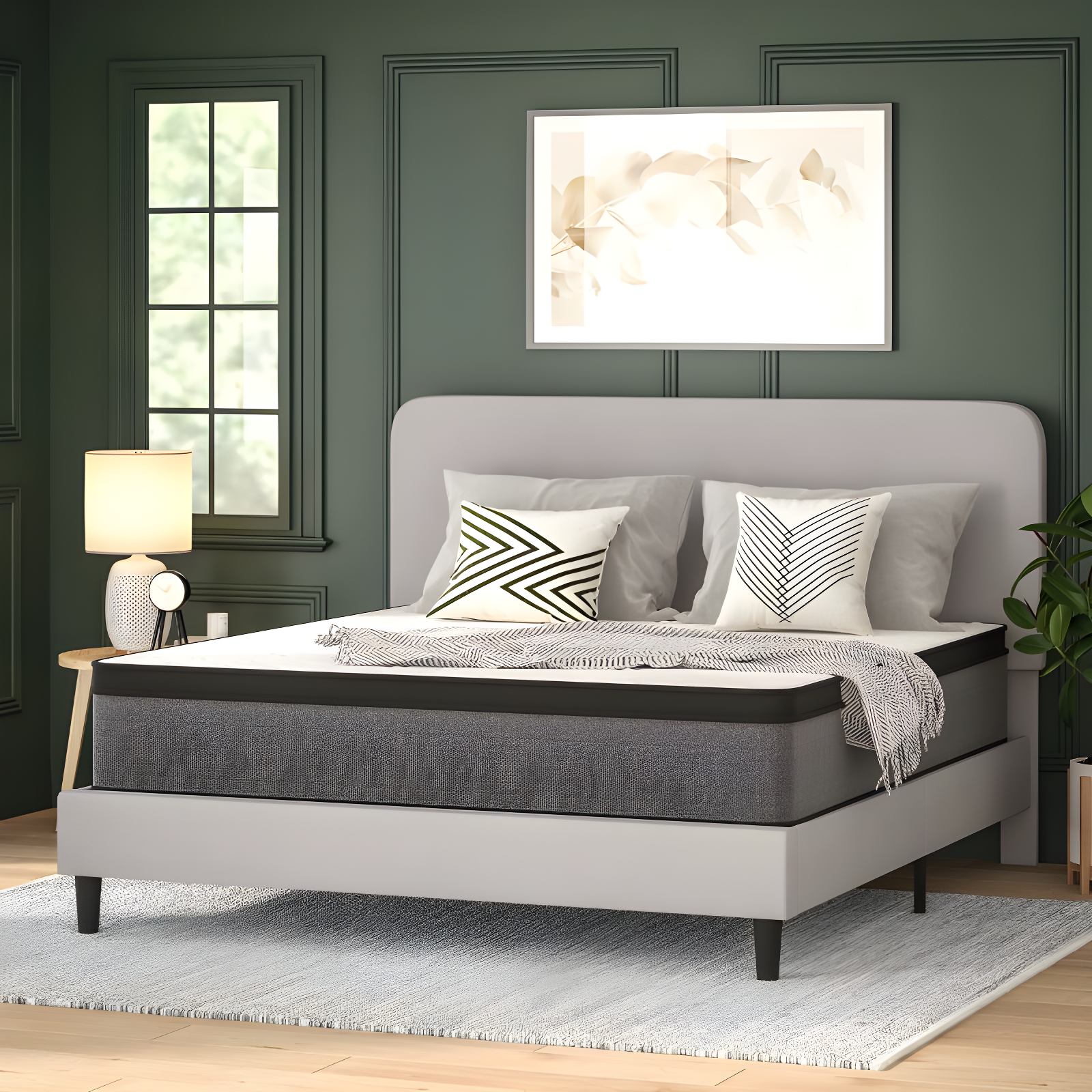 Capri King Gray Eurotop Innerspring Adjustable Bed Mattress