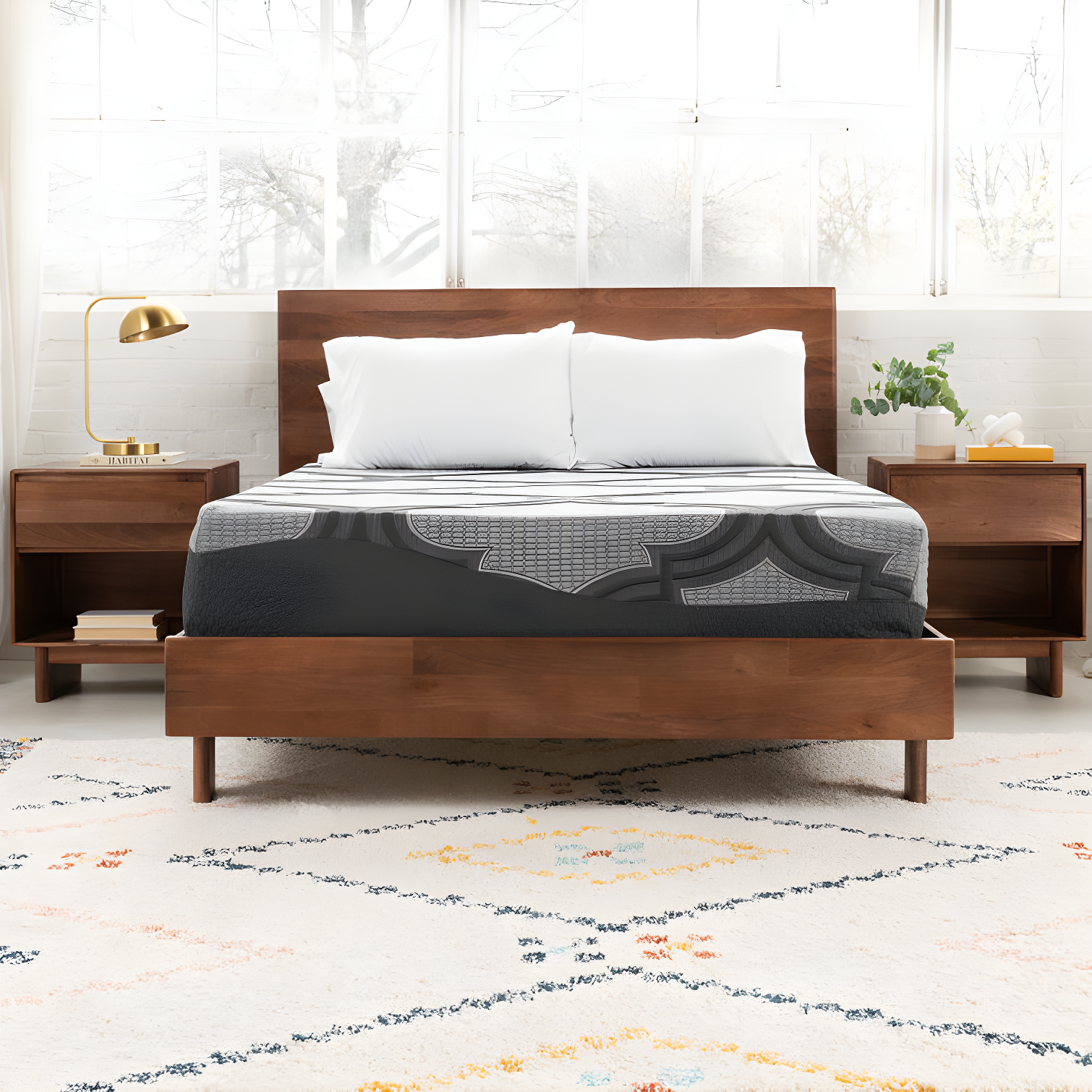 California King Gray Gel Memory Foam Hybrid Mattress