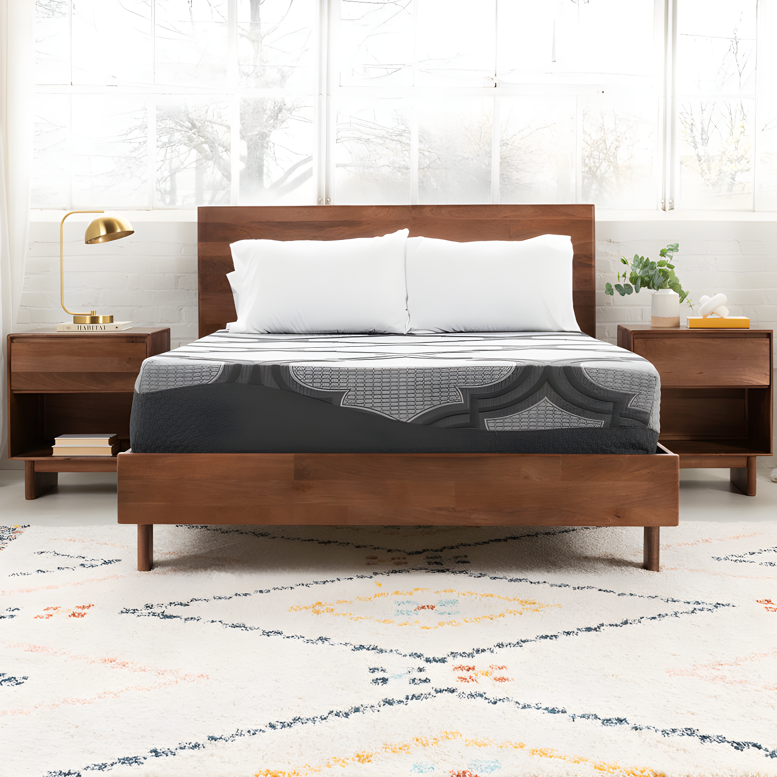 California King Gray Gel Memory Foam Hybrid Mattress