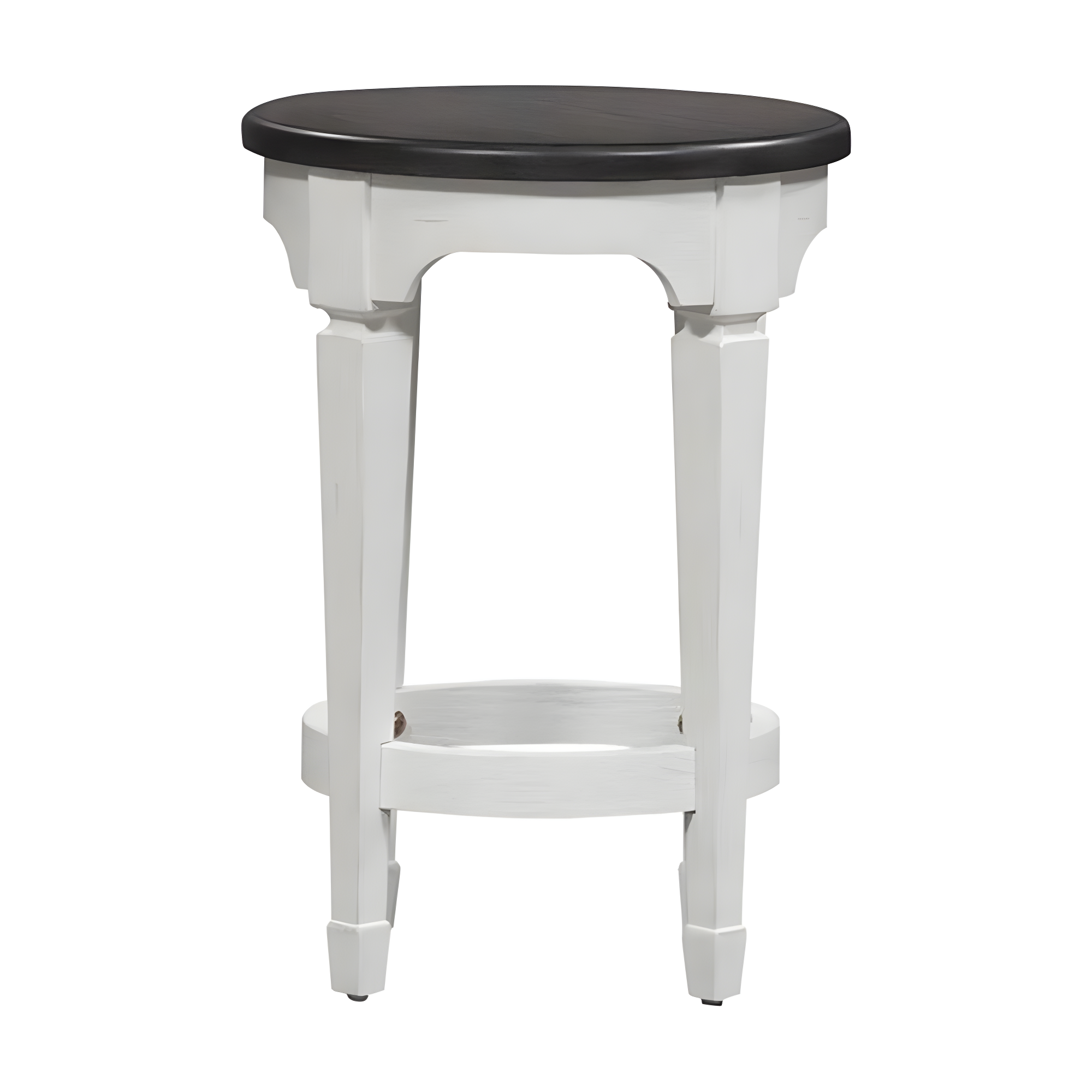 Cottage White and Charcoal Wood Counter Stool