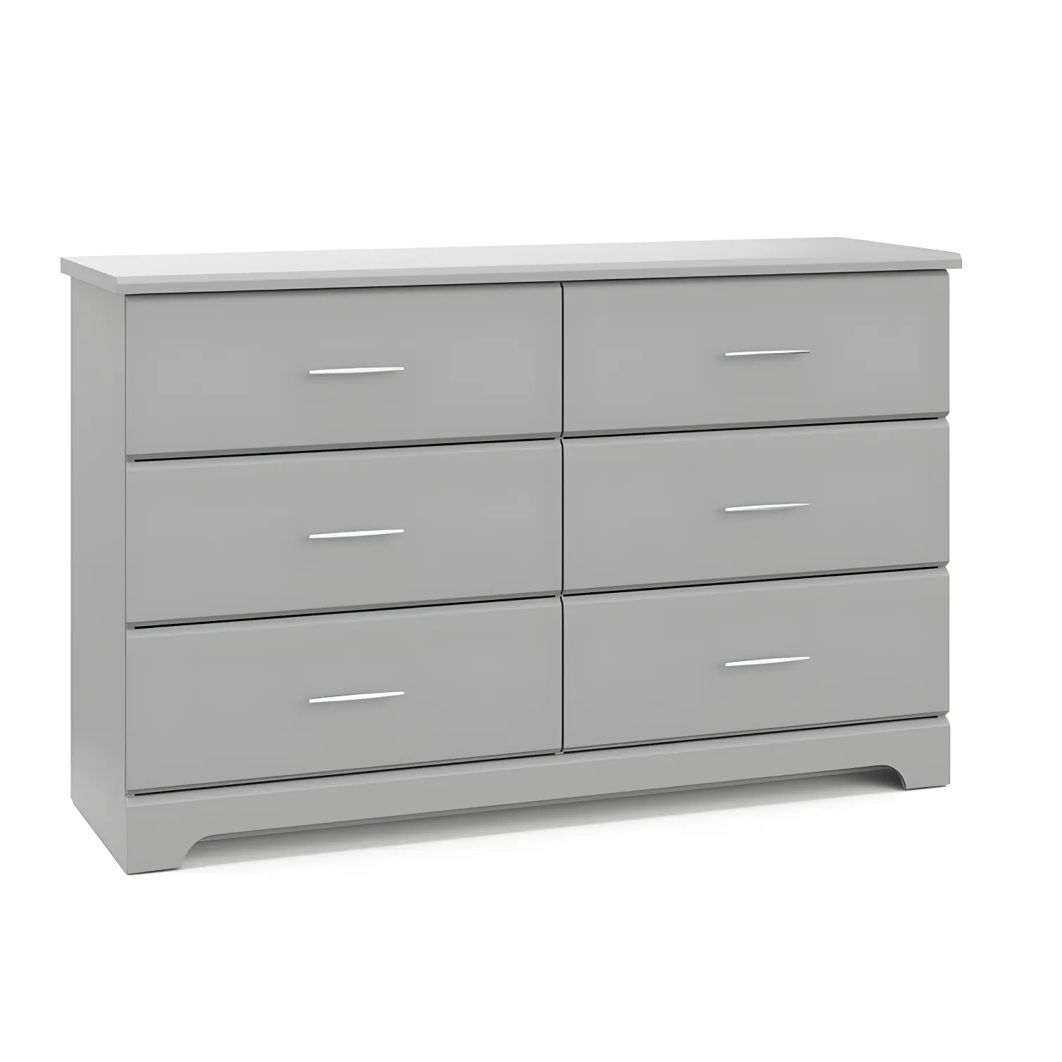 Pebble Gray Double Nursery Dresser with Metal Handles