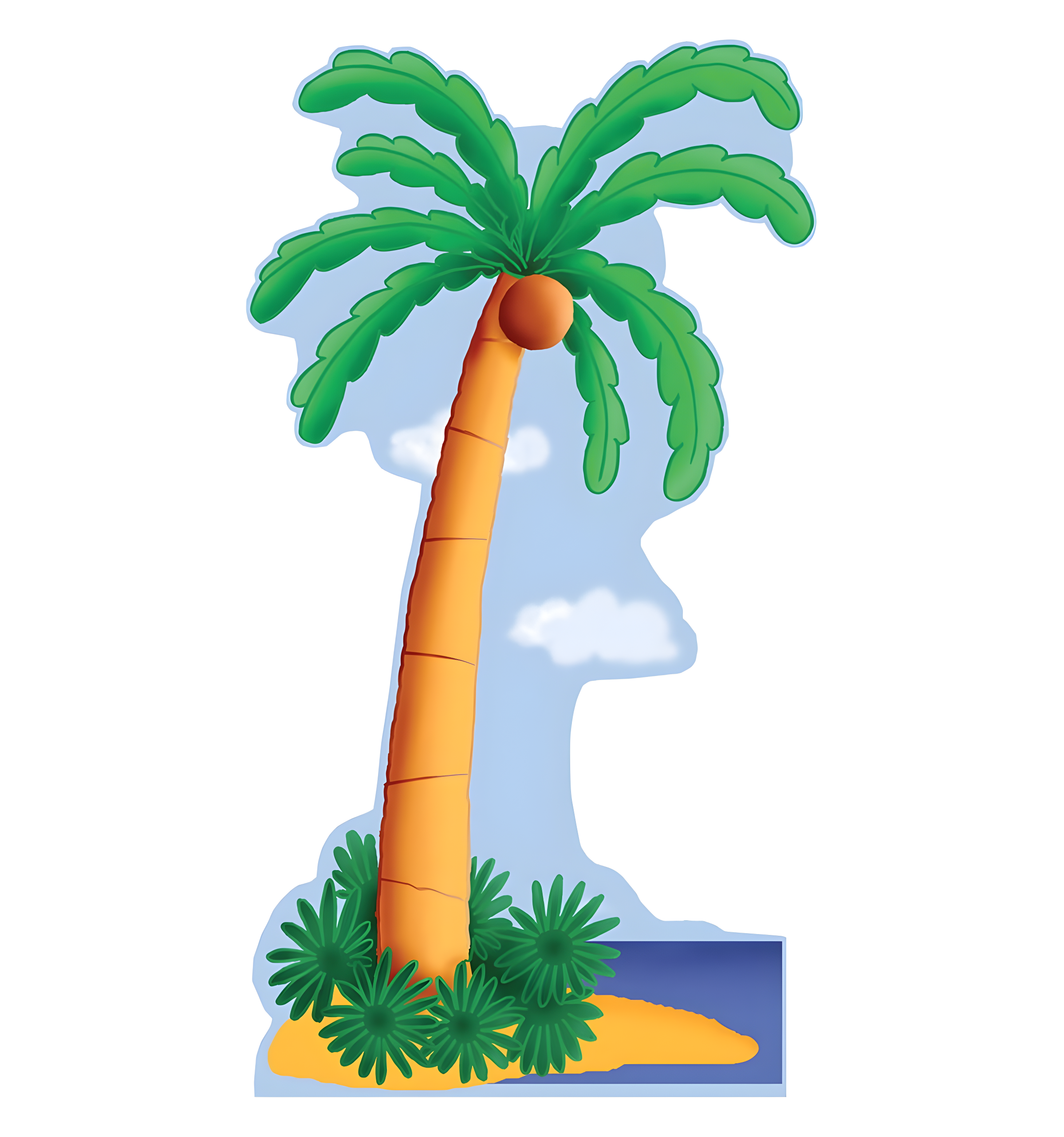 Life-Size Cartoon Palm Tree Cardboard Stand-Up