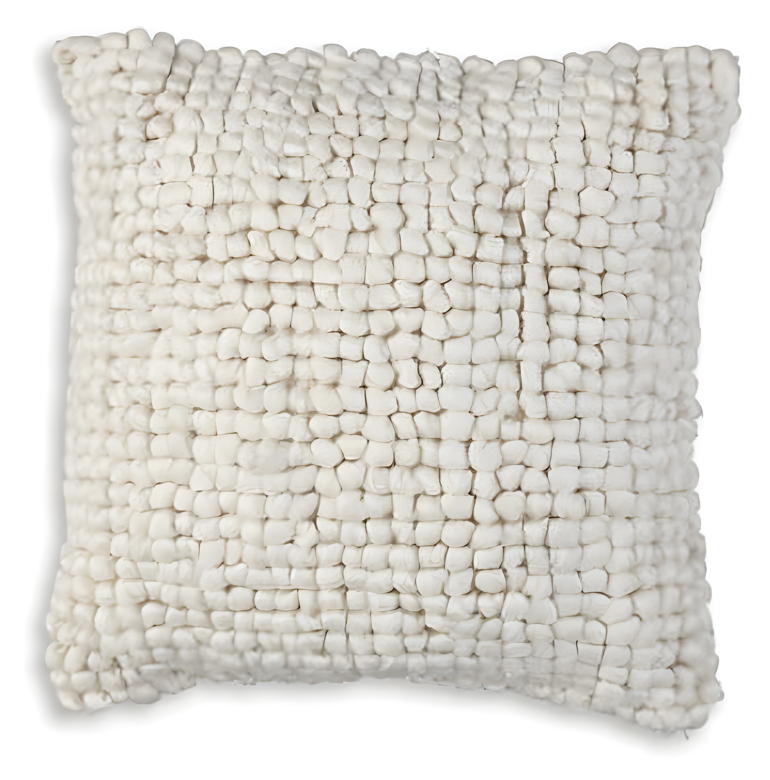 Aavie 20'' White Wool Square Accent Pillow