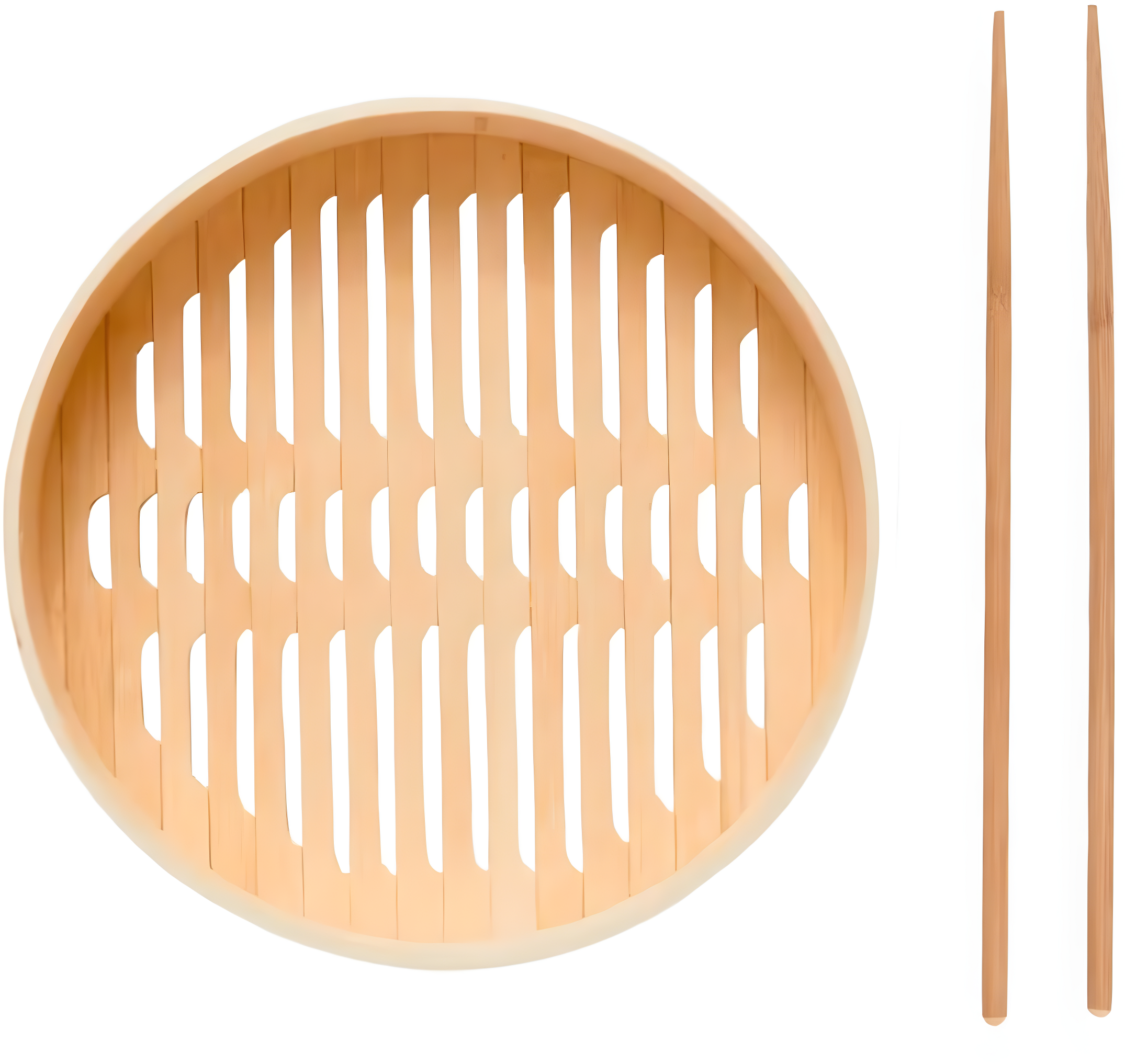 Spruce and Bamboo Steamer Basket with Chopsticks