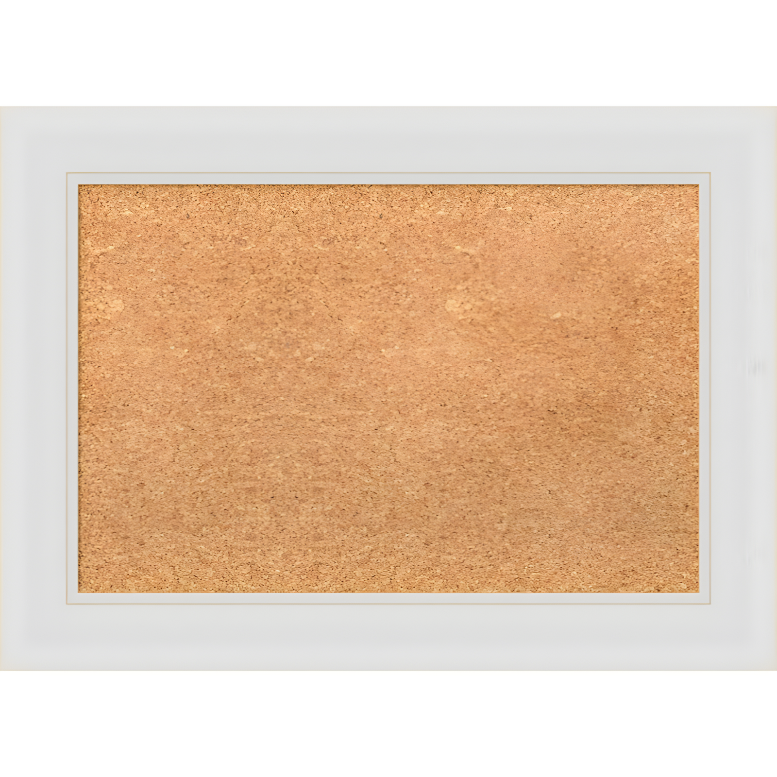 Soft White Framed Corkboard with Natural Cork 18x12