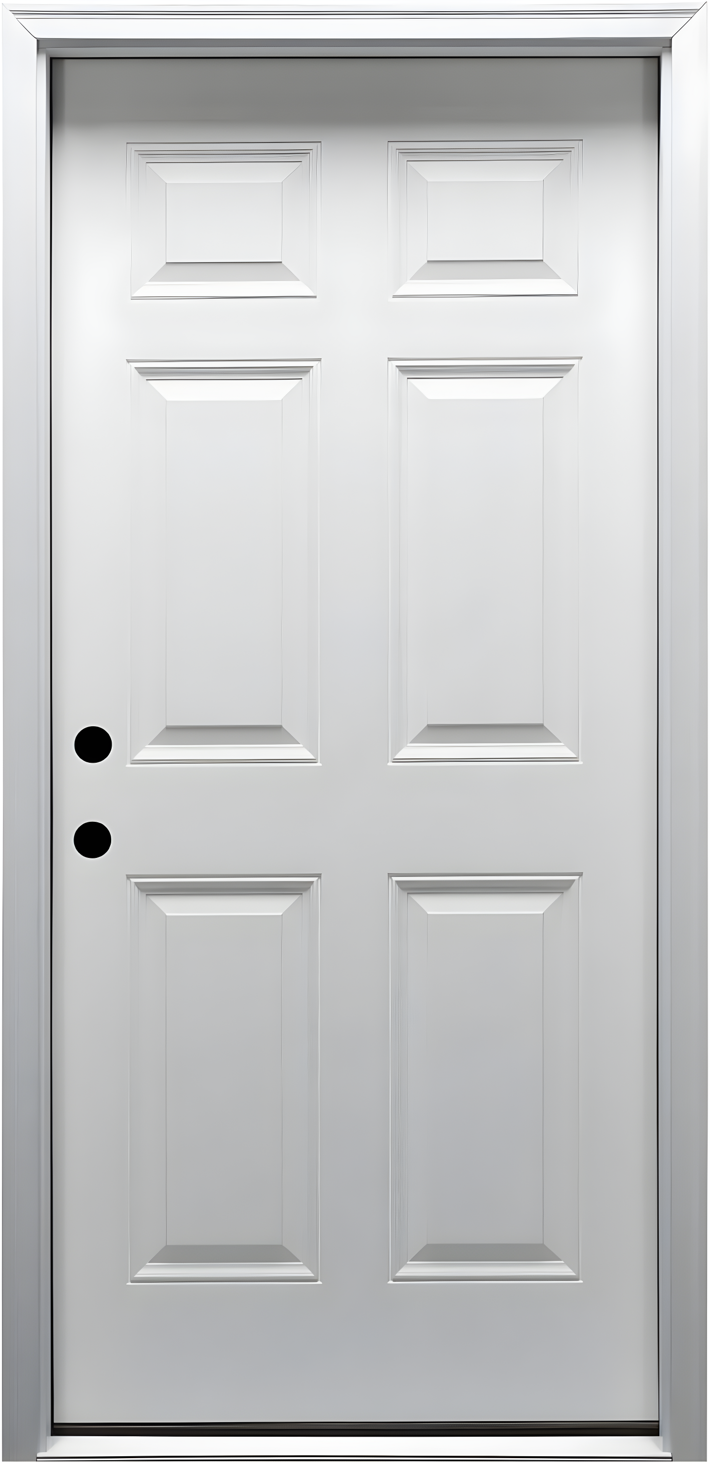 Primed White Composite 6-Panel Right-Hand Inswing Exterior Door