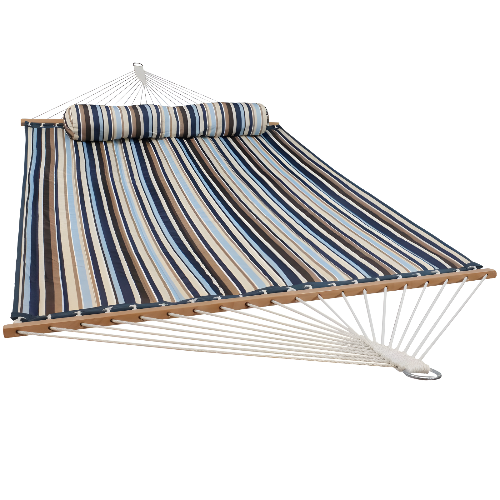 Ocean Isle Quilted Fabric Double Hammock with Pillow - 450 lb Capacity