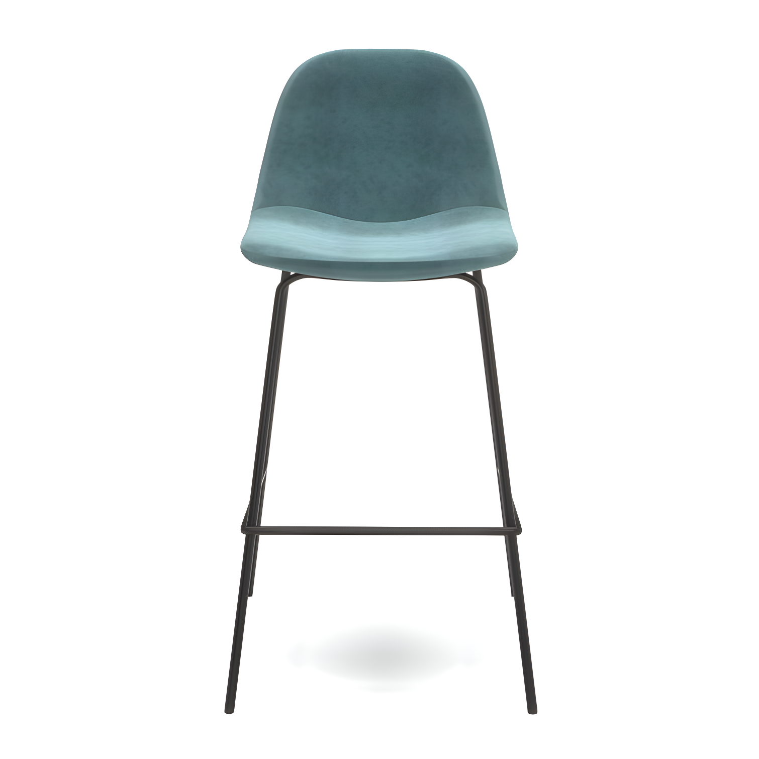 Bella Ocean Velvet Upholstered Counter Stool with Metal Legs, Set of 2