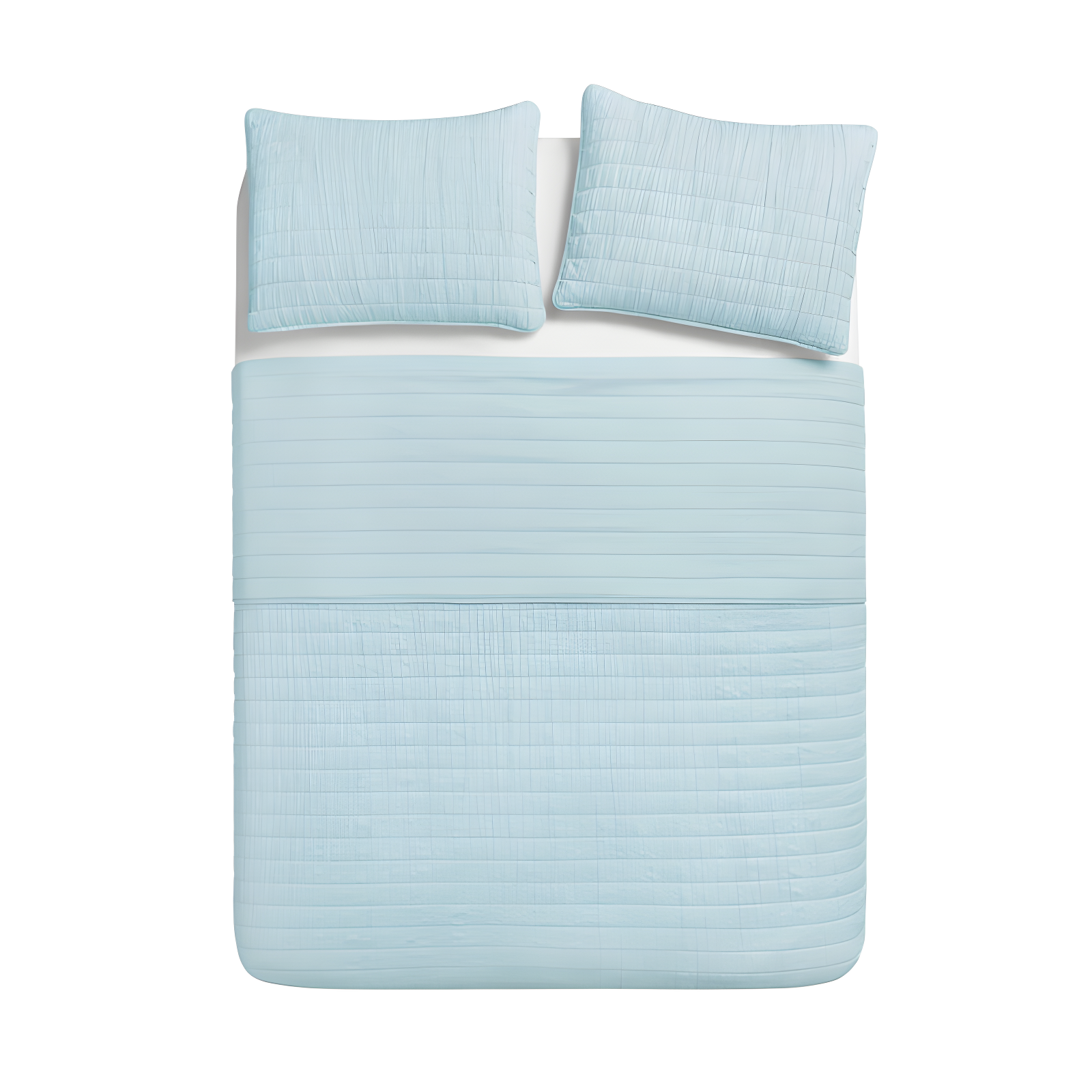 Light Blue Reversible Microfiber Full Quilt Set