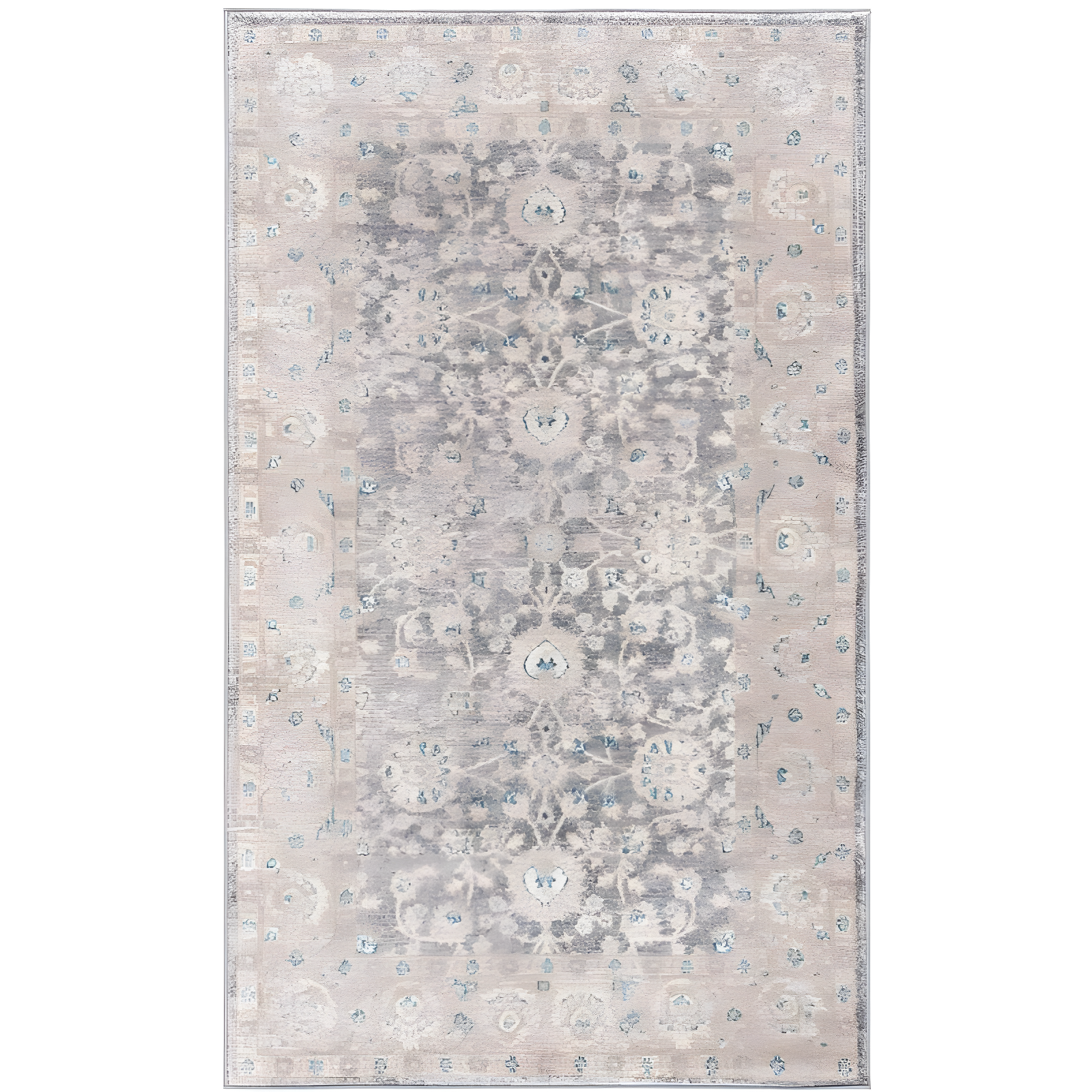 Sofia Modish Light Grey & Beige 3' x 5' Synthetic Area Rug