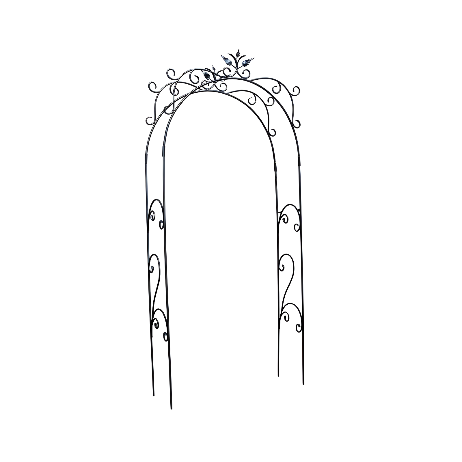 113" Tall Graphite Powder Coated Metal Garden Arbor