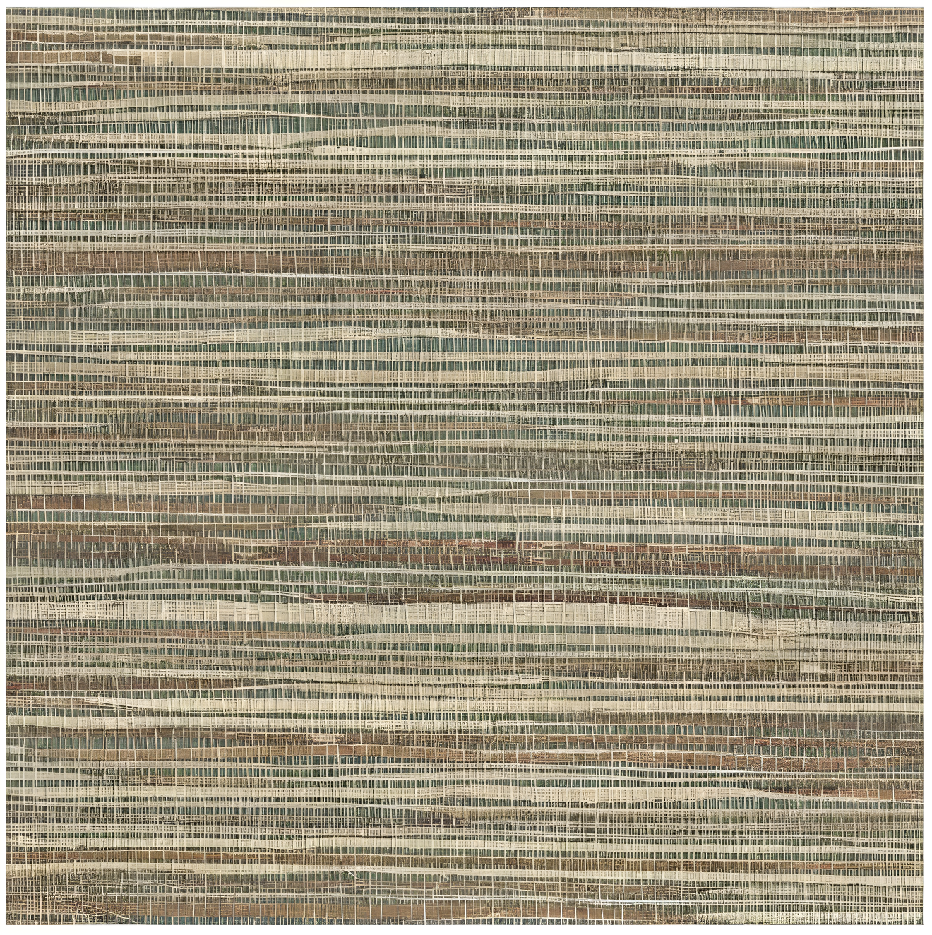 Green and Beige Non-Pasted Grasscloth Wallpaper