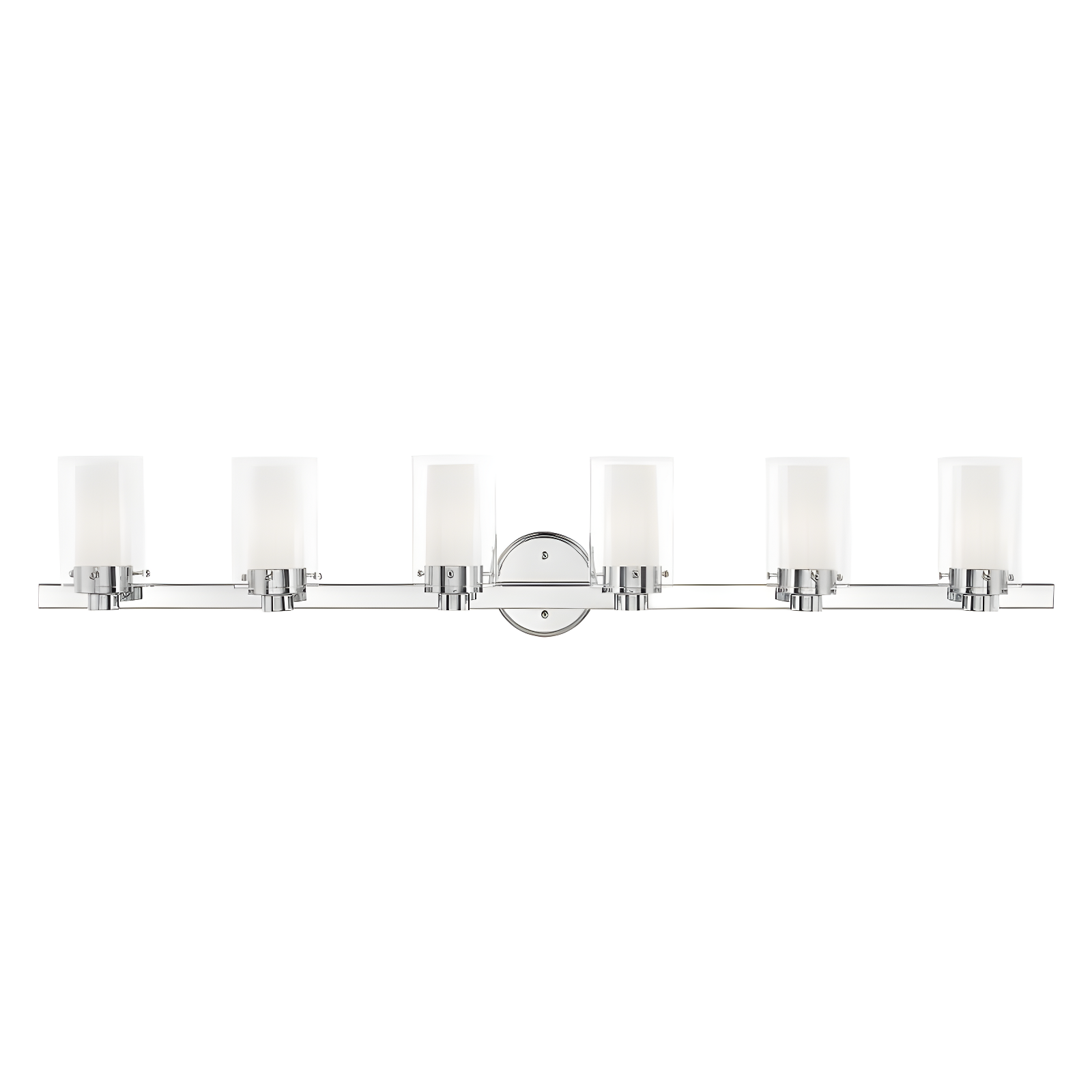 Polished Chrome 6-Light Vanity Light with Opal Glass Shades