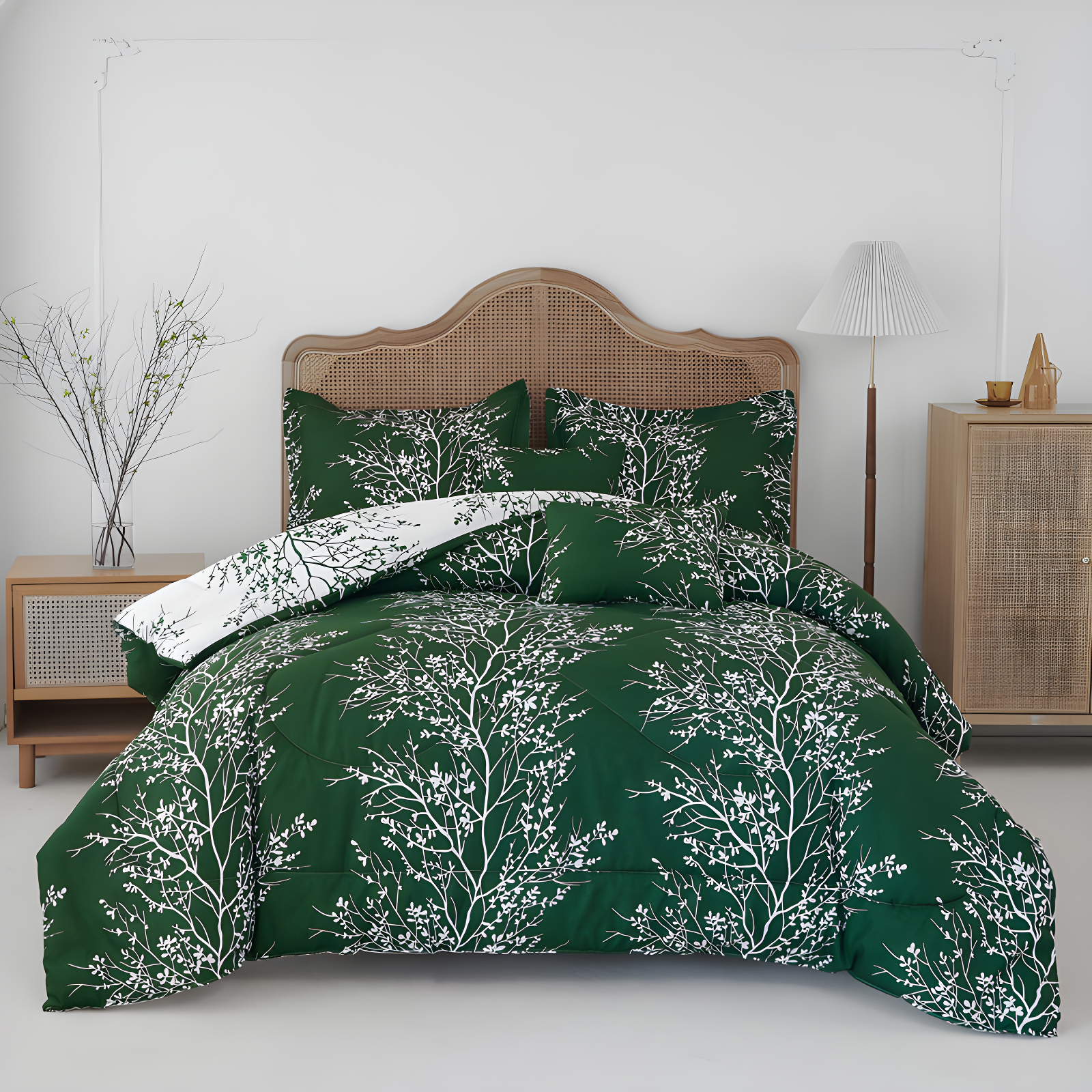 Hunter Green Twin Reversible Microfiber Comforter Set