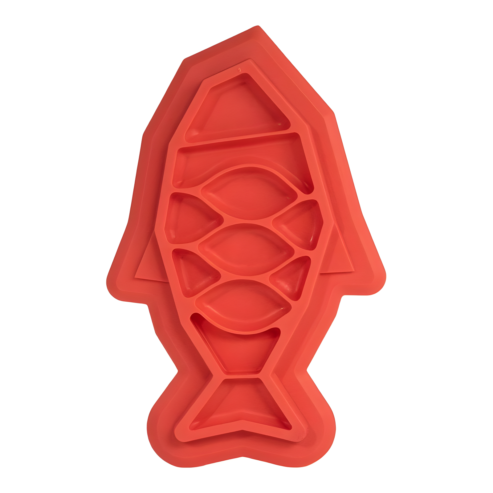 Fish-Shaped Red Silicone Slow Feeder Cat Mat