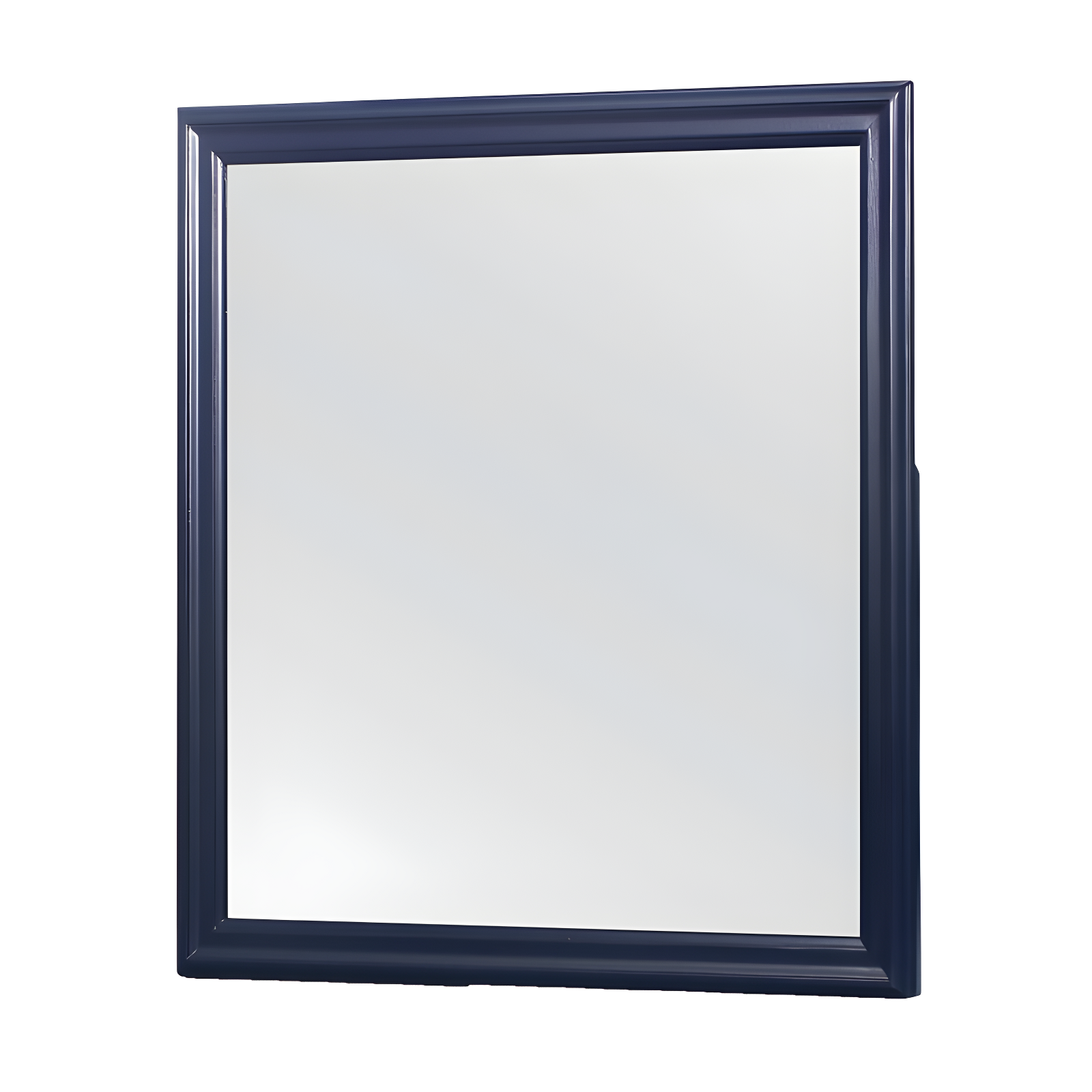 Charlie Blue Square 38" Wood Frame Wall Mirror