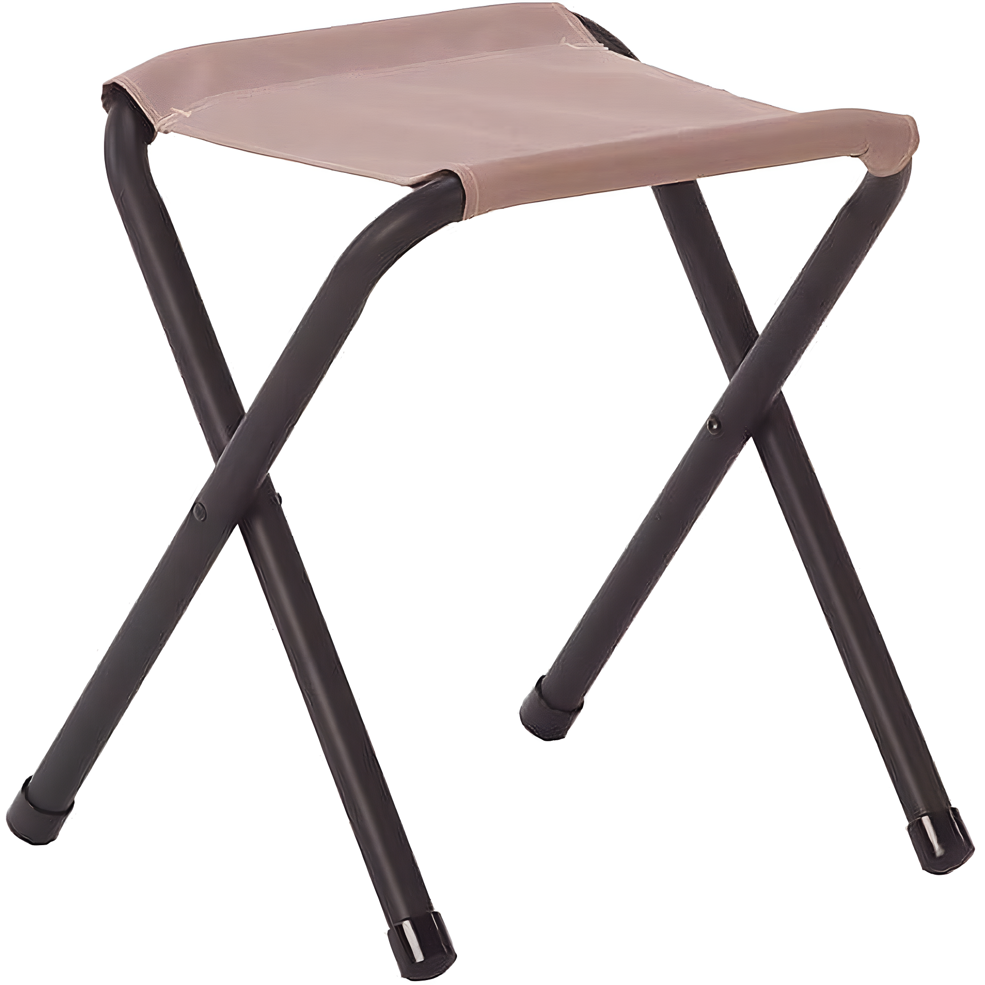 Compact Beige and Black Folding Aluminum Camp Stool