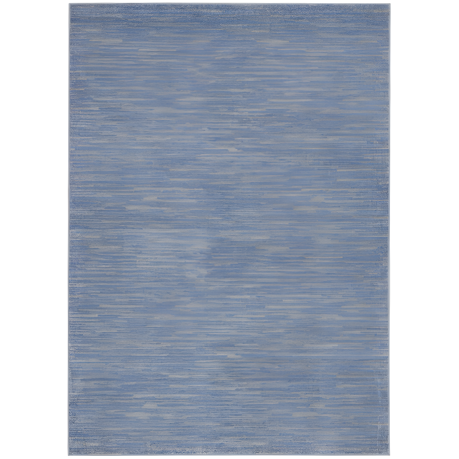 Handmade Blue/Grey Rectangular Synthetic Rug 5' x 7'