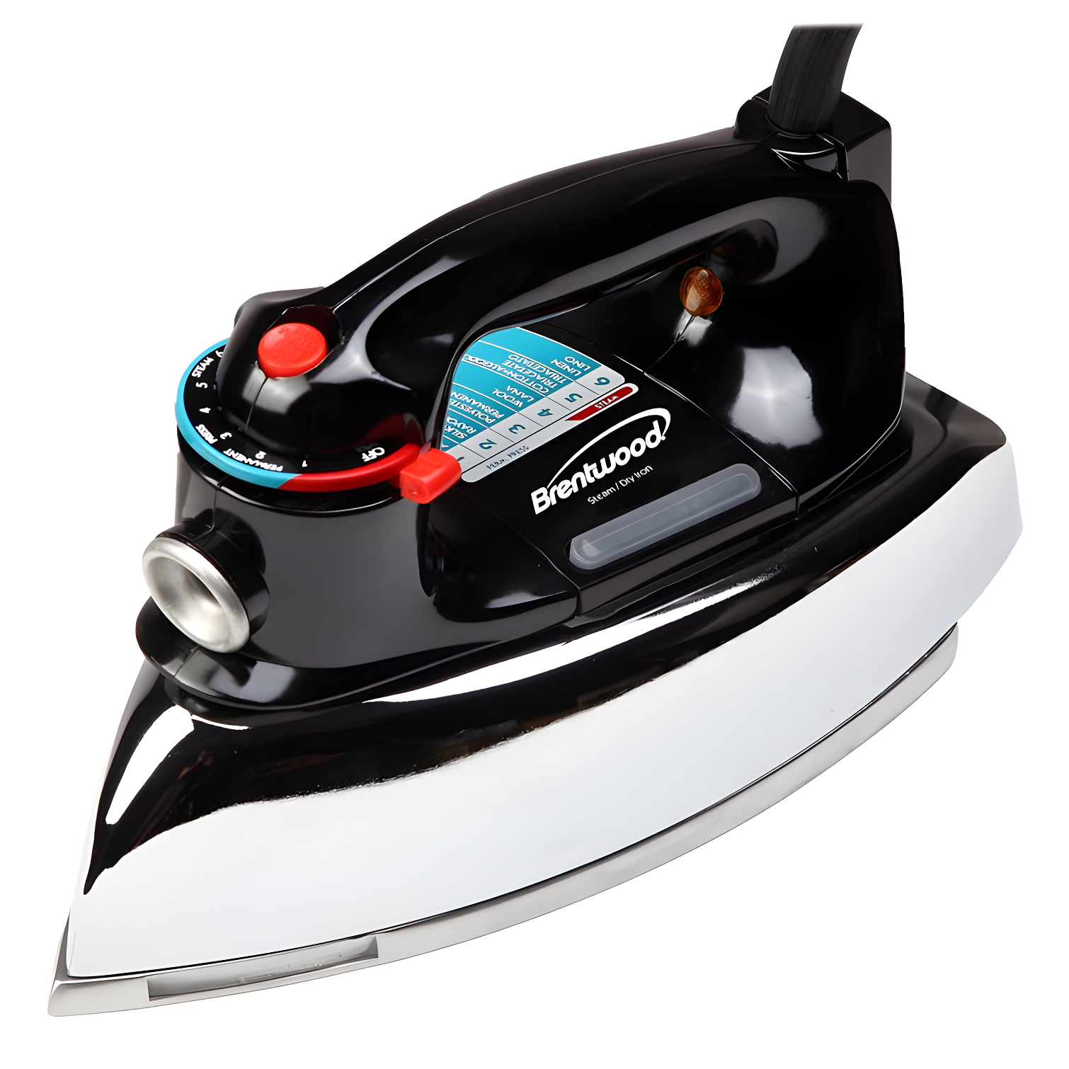 Brentwood Black and Chrome Classic Steam Iron