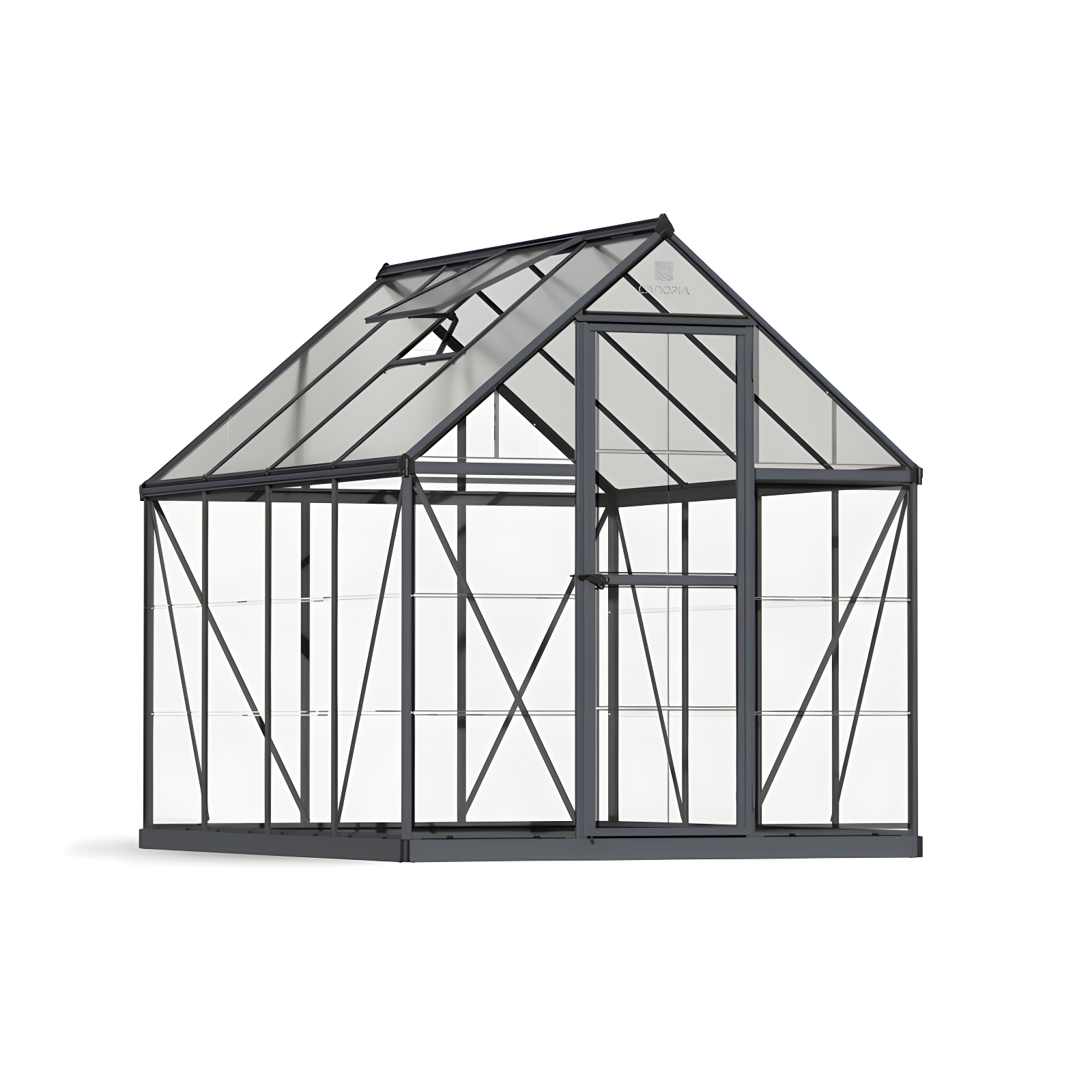 Hybrid 6' x 8' Gray Polycarbonate and Aluminum Greenhouse