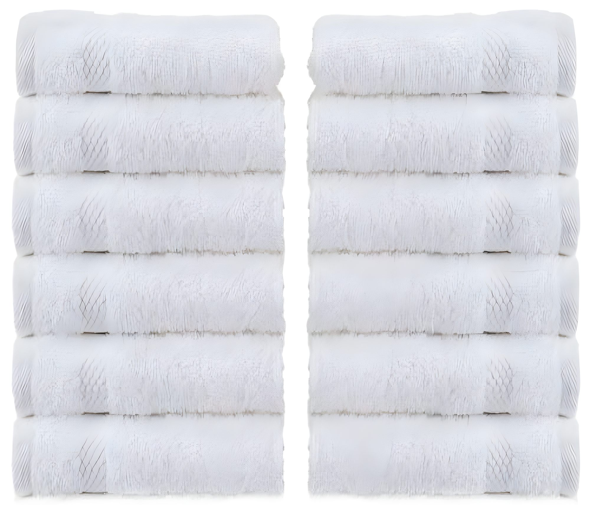 White Egyptian Cotton Quick-Dry Washcloth Set, 13x13", 12-Pack