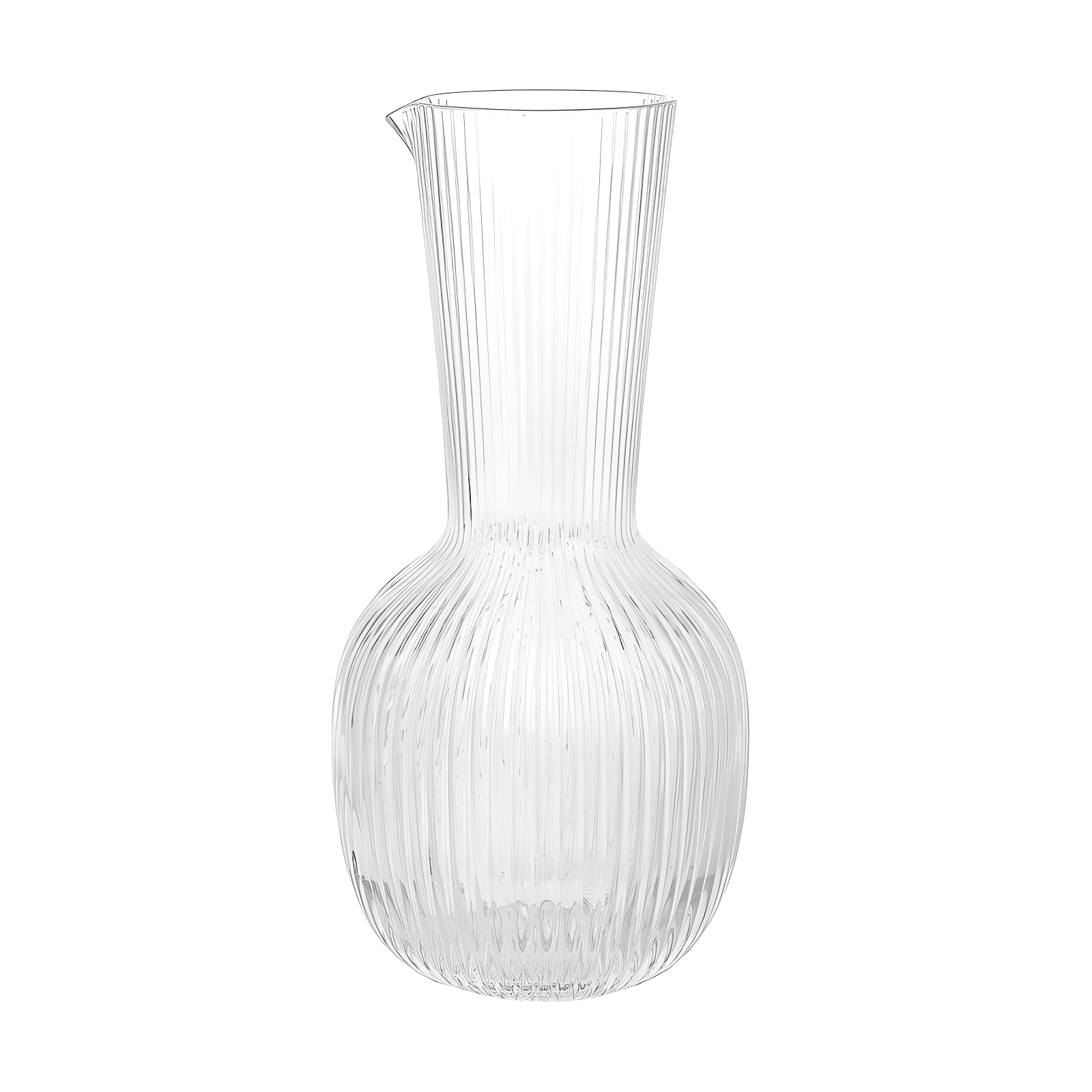 Elle Decor Ribbed Clear Glass Carafe, 40 oz