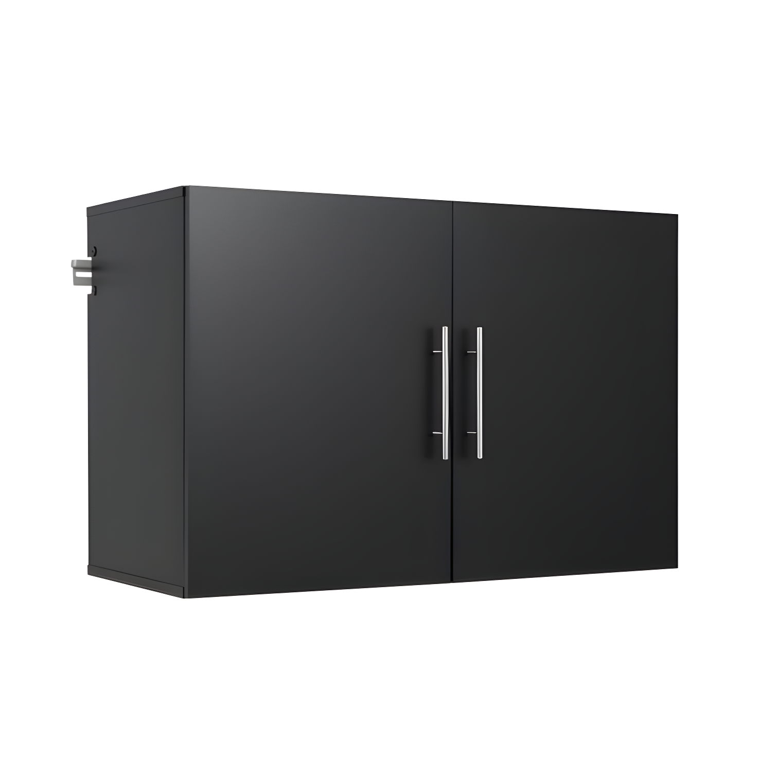 Black Laminated Composite Wall Mounted Storage Cabinet with Adjustable Shelves