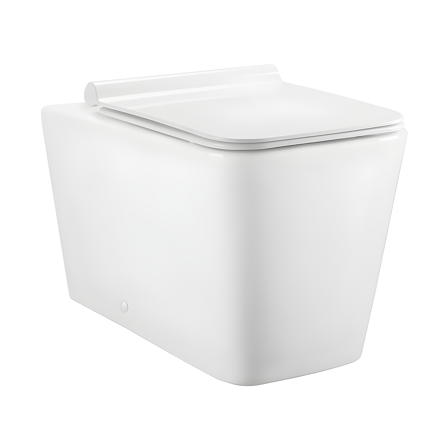 Concorde Square White Ceramic Back-to-Wall Toilet with Soft Close Seat