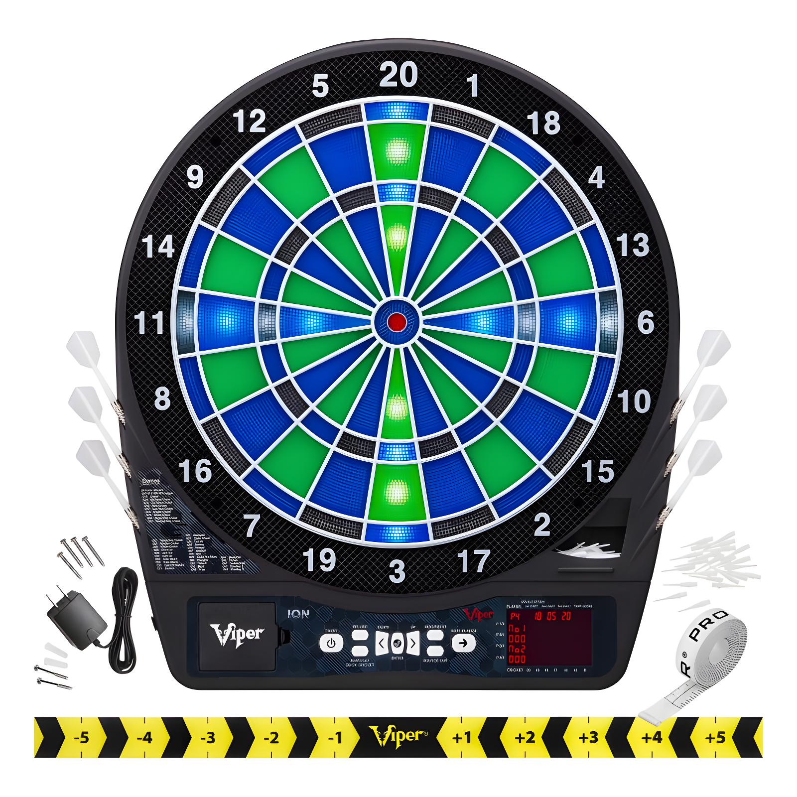 Viper Ion 15.5" Illuminated Electronic Dartboard with LED Lights