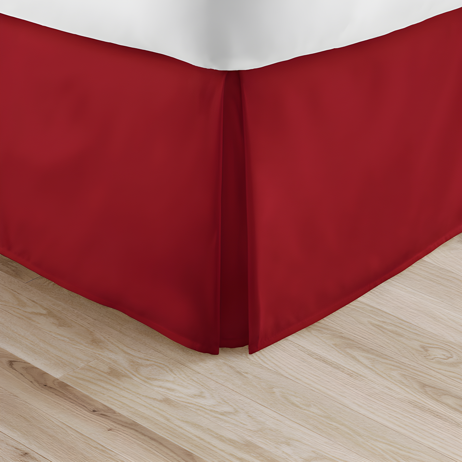 Burgundy Queen Pleated Bed Skirt with Split Corner