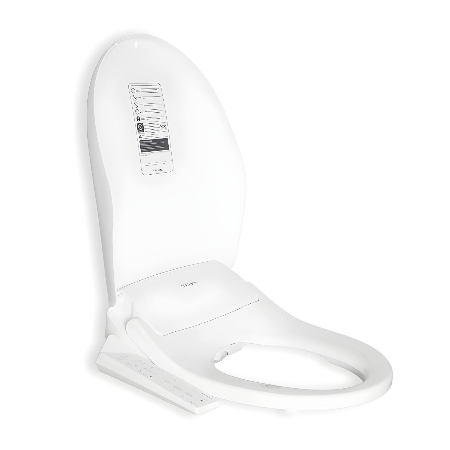 White Electric Bidet Seat for Elongated Toilets