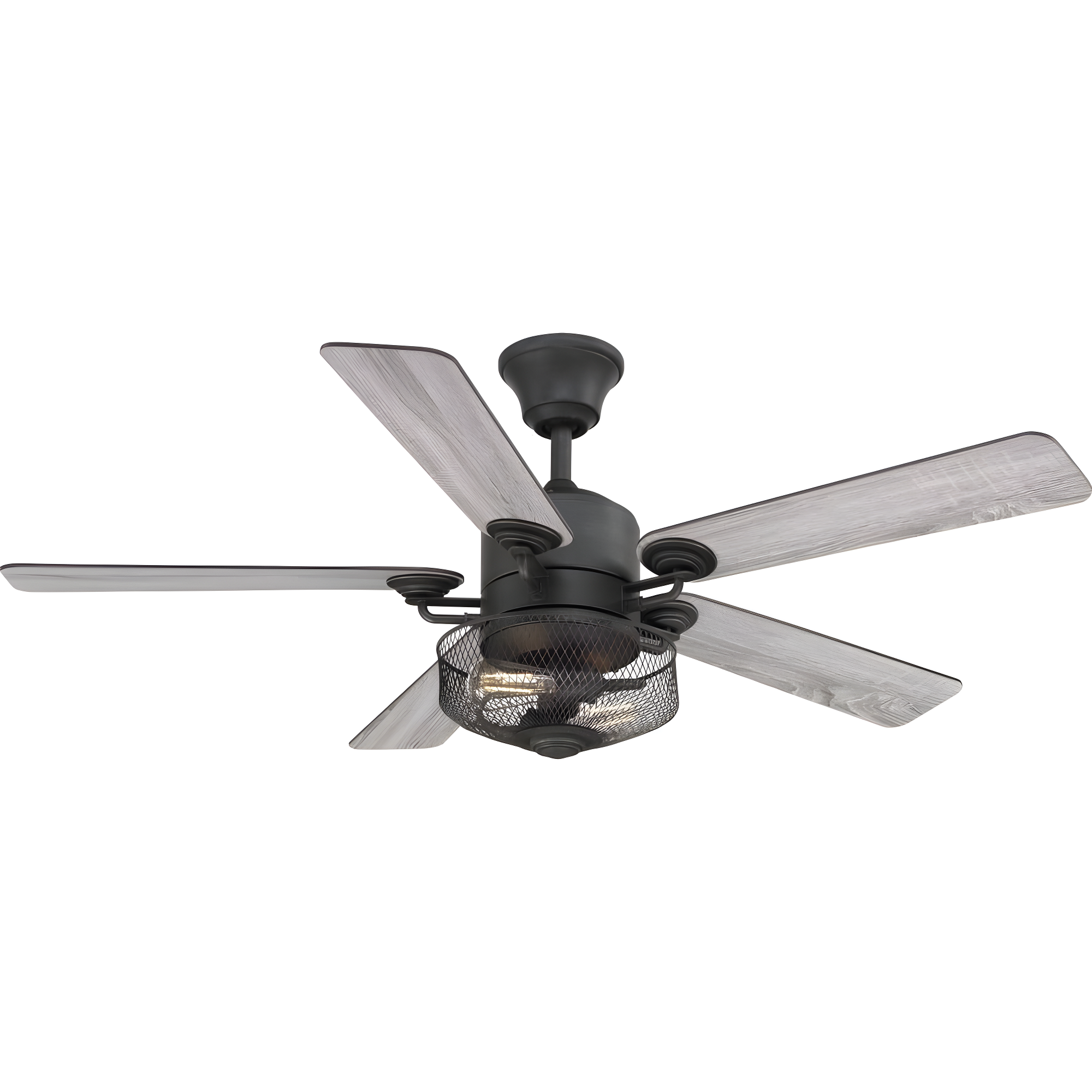 Greer 54" Black Steel Ceiling Fan with LED Light and Remote