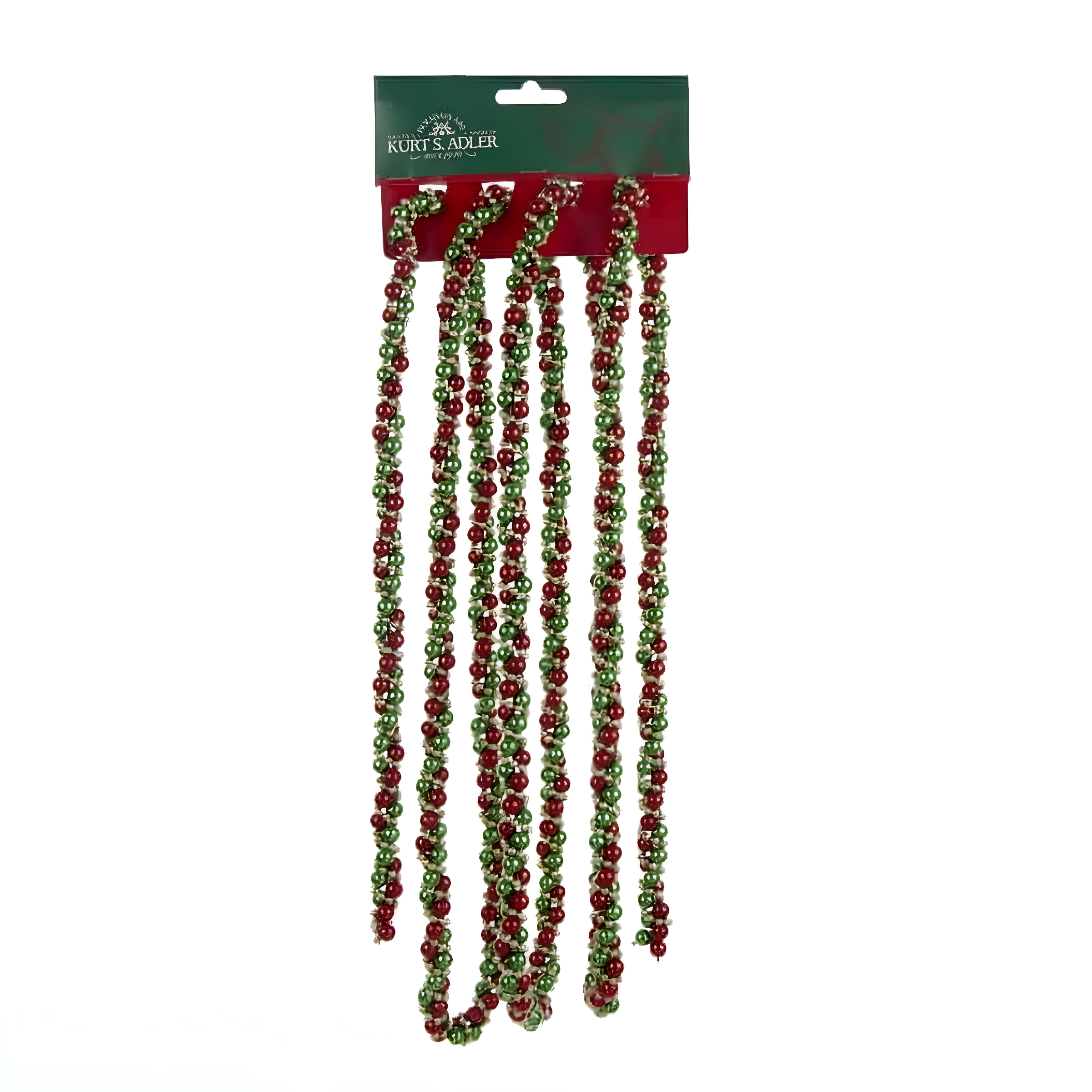 9-Foot Red, Green, and Gold Beaded Christmas Garland