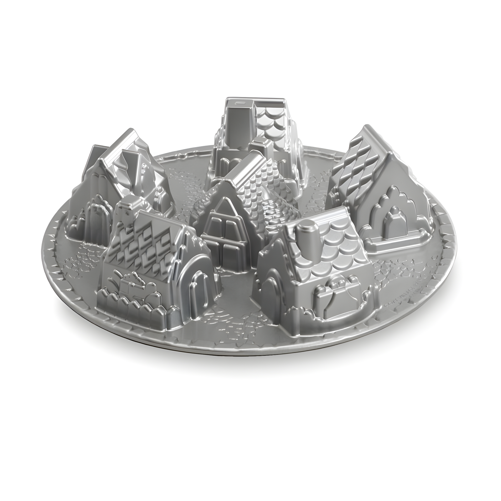 Silver Aluminum Non-Stick Cozy Village Bundt Pan