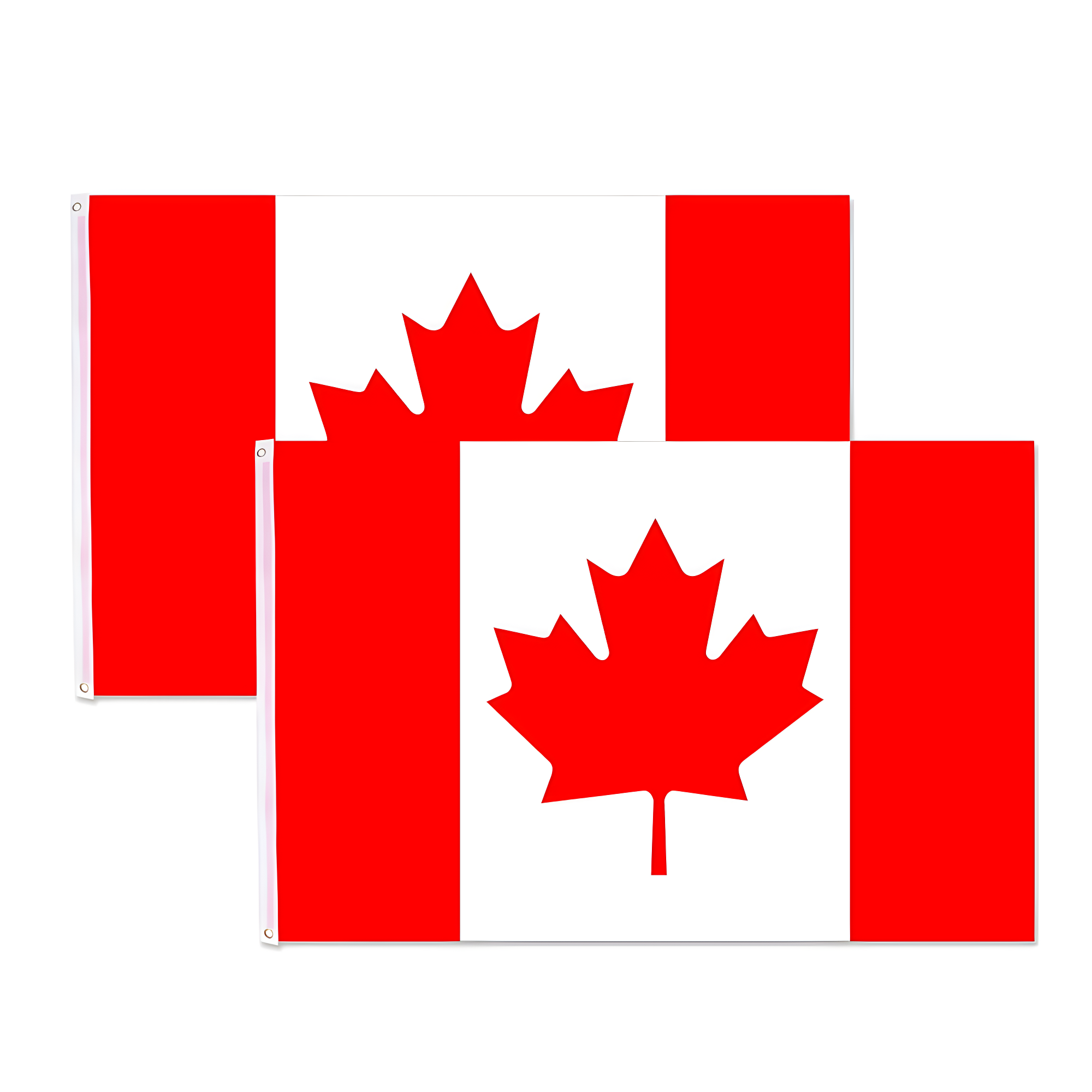 Large Red and White Polyester Canada Flag Set