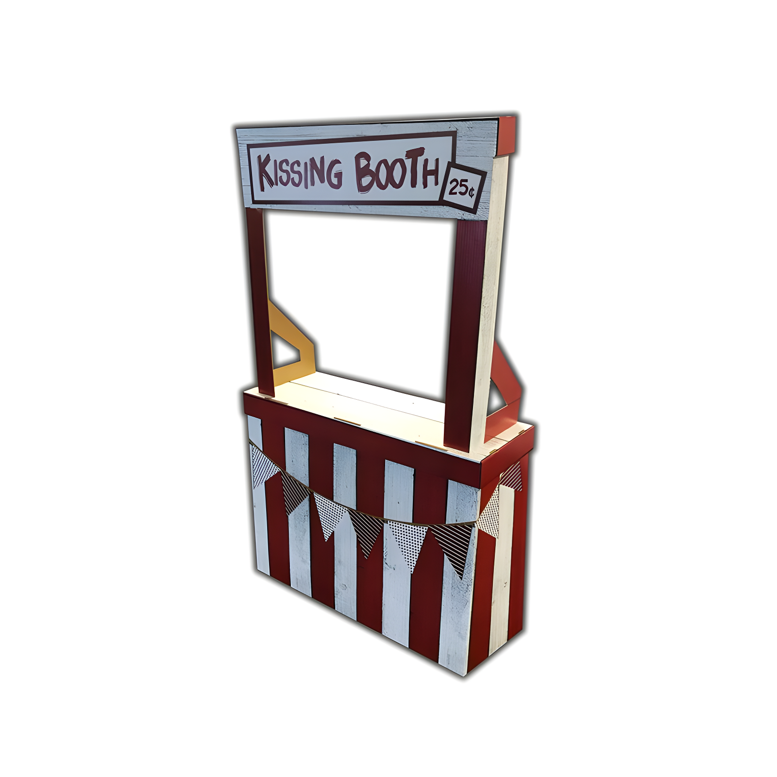 58'' Red and White Cardboard Kissing Booth Standup