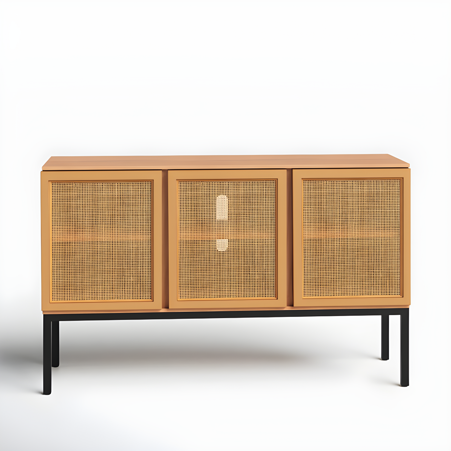 Zadie Natural Rattan 58'' Sideboard with Black Legs