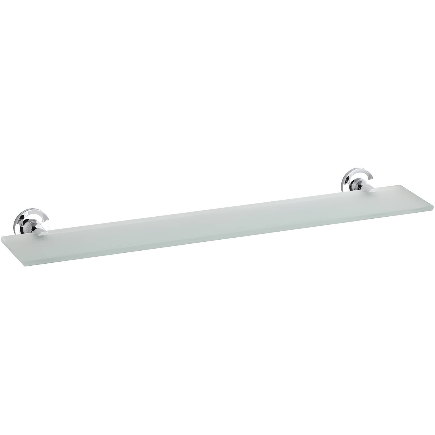 Purist Polished Chrome 22" Tempered Glass Bathroom Wall Shelf