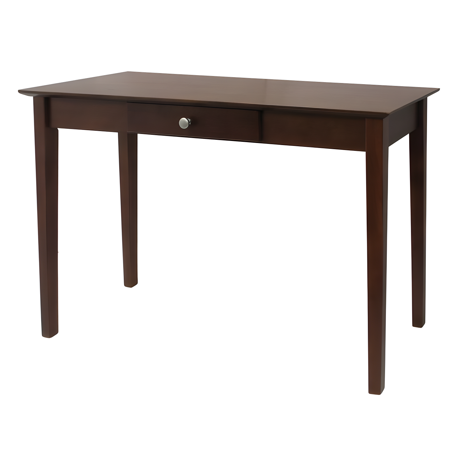 Transitional Antique Walnut Rectangular Console Table with Storage